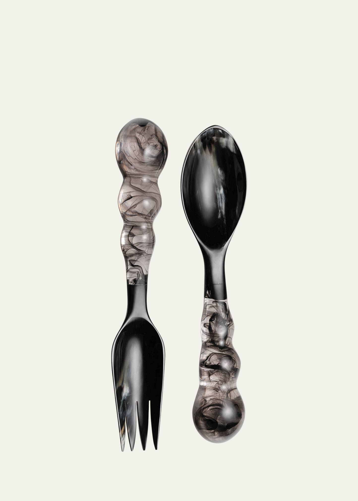 Lily Juliet Mardi Gras Servers Charcoal Handle In Gray