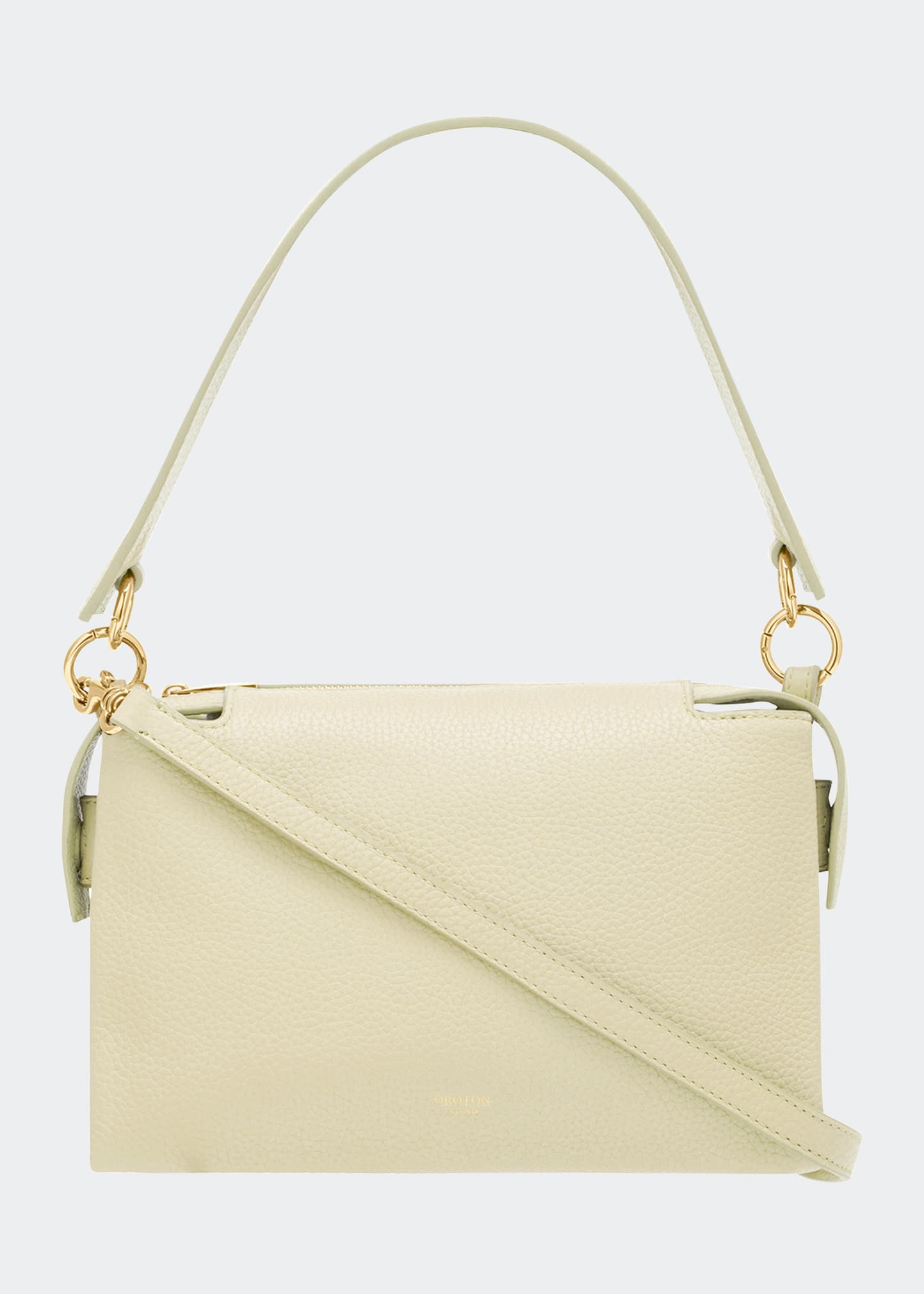 Oroton Anise Zip Leather Crossbody Bag In Fennel