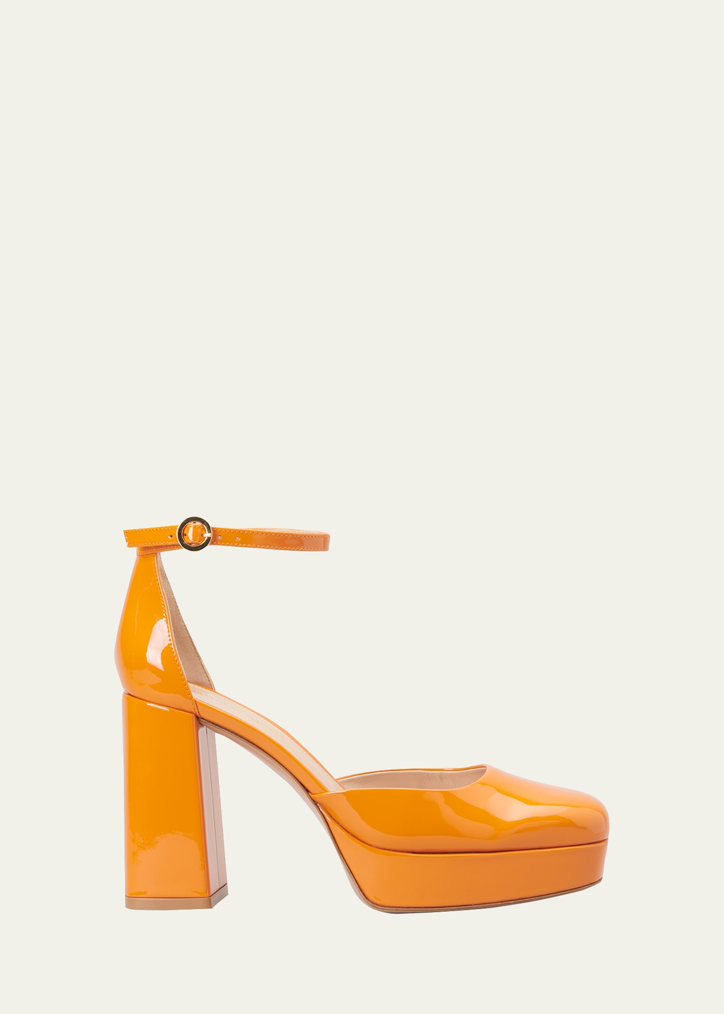 Gianvito Rossi Patent Leather Ankle-Strap Platform Pumps