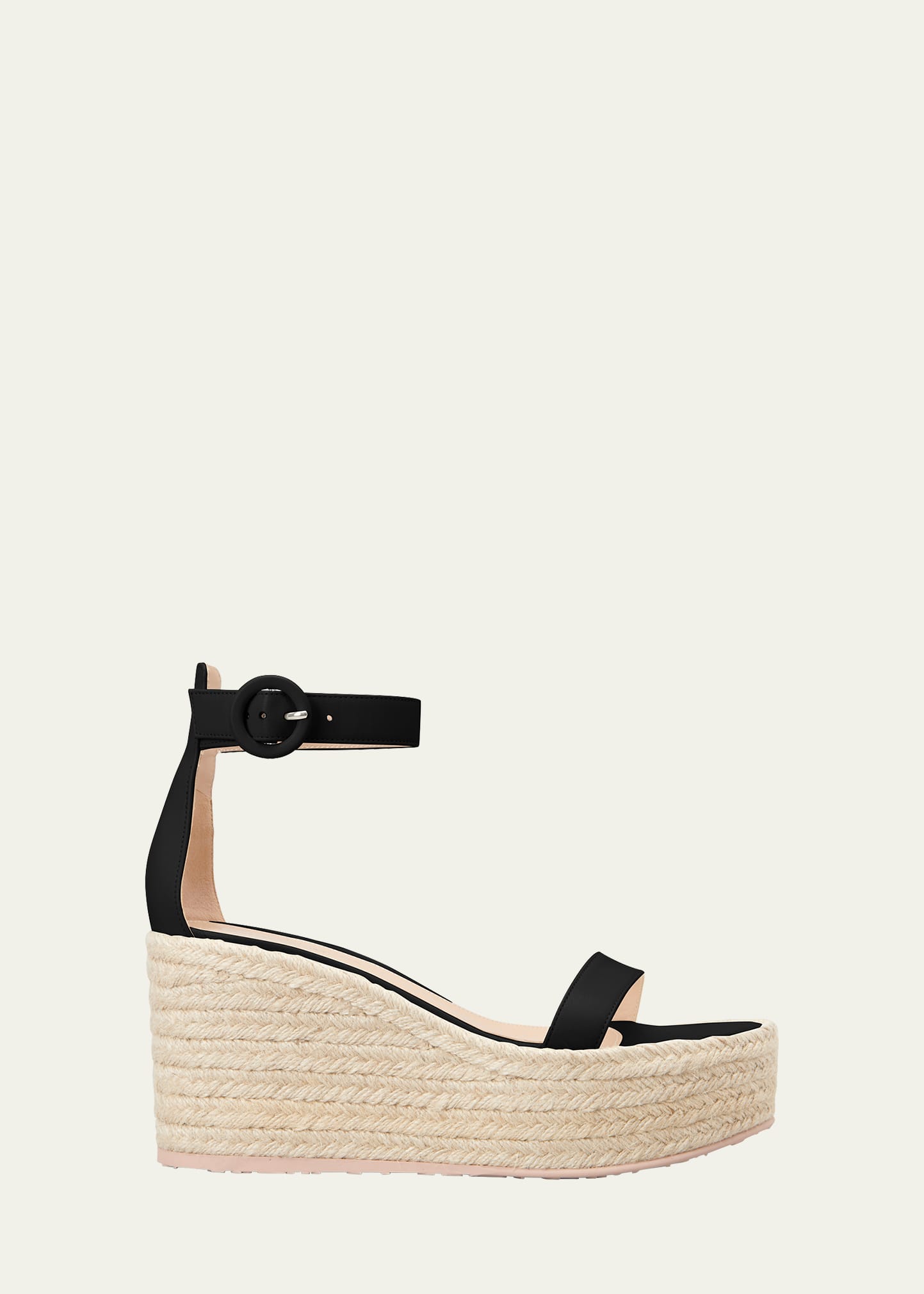 GIANVITO ROSSI SUEDE ANKLE-STRAP WEDGE ESPADRILLE SANDALS