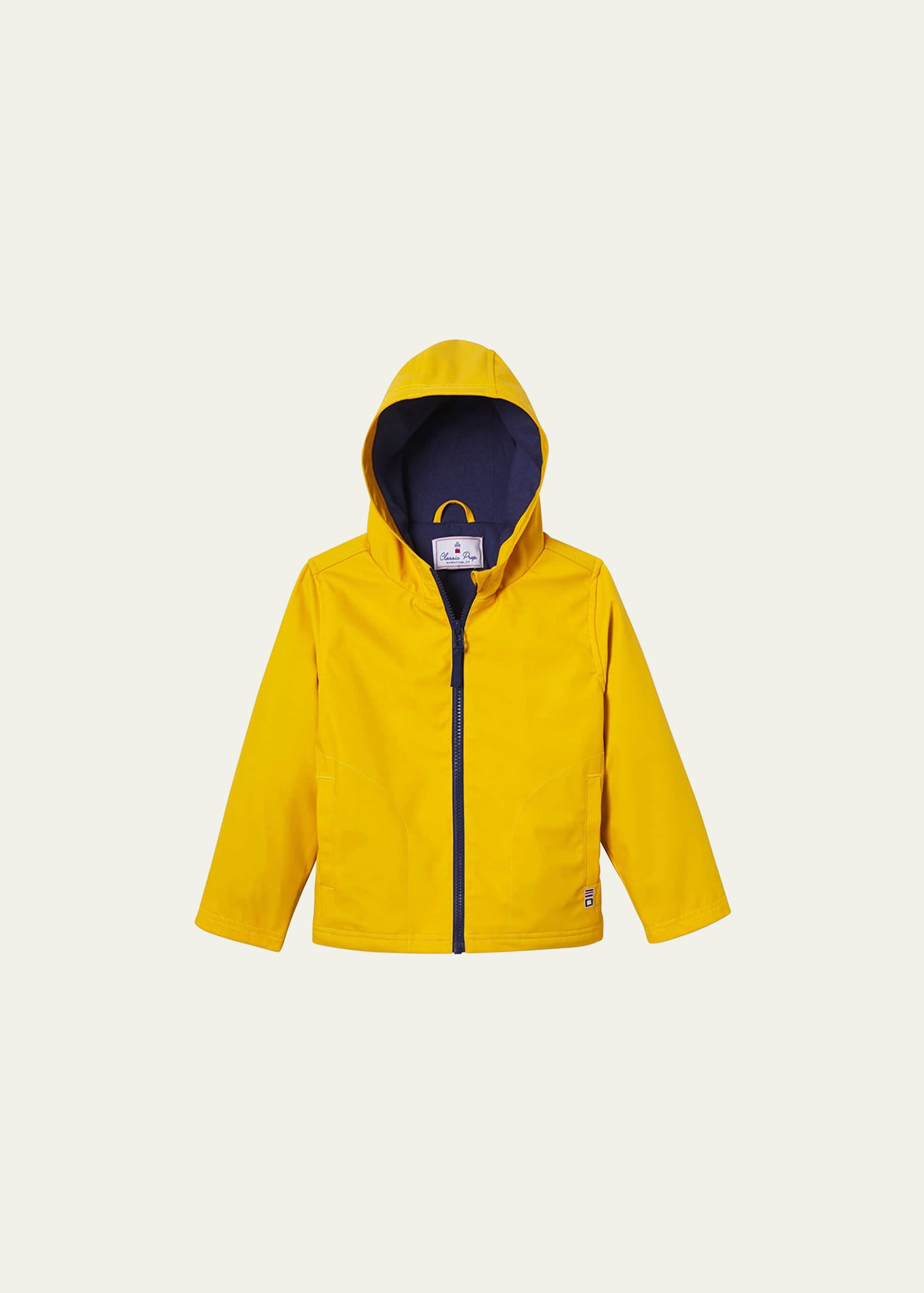 Classic Prep Childrenswear Kid's Wynn Hooded Zip Raincoat In Yellow