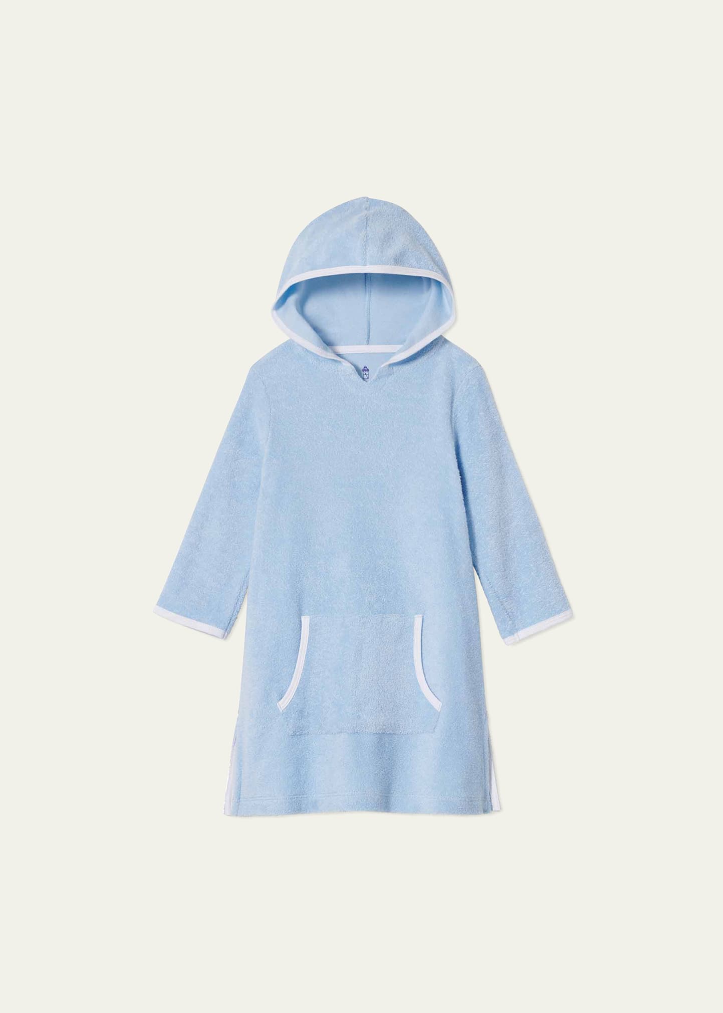 Classic Prep Childrenswear Kids' Girl's Hooded Terry Long-sleeve Coverup In Nantucket Breeze