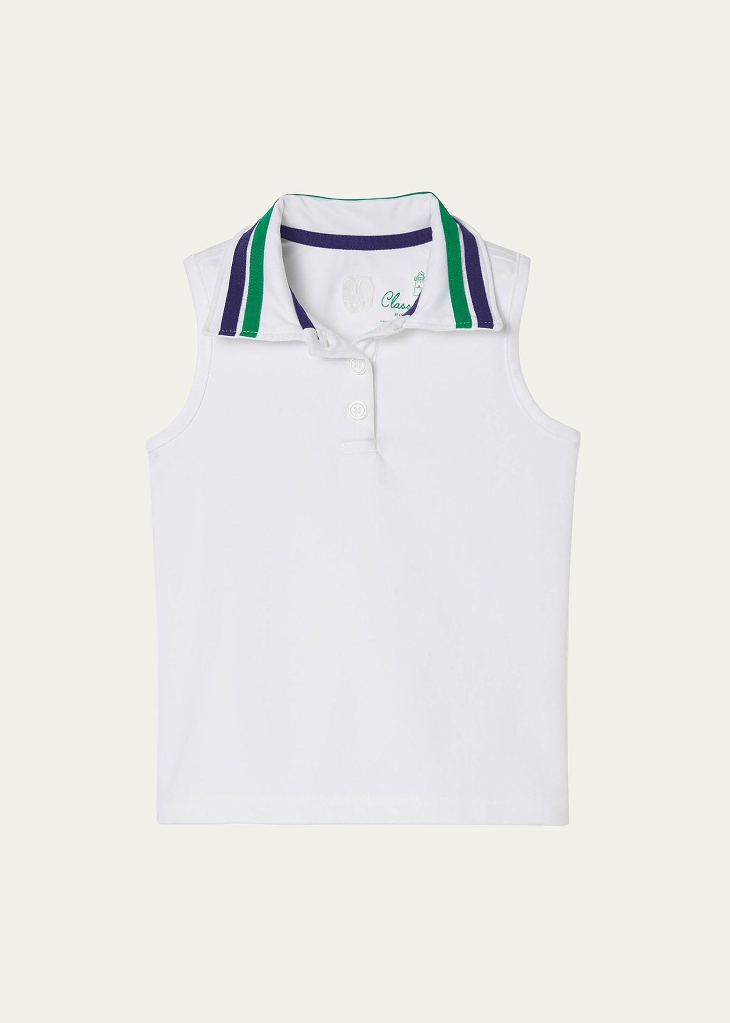 Shop Classic Prep Childrenswear Girl's Terra Tennis Polo In Bright White