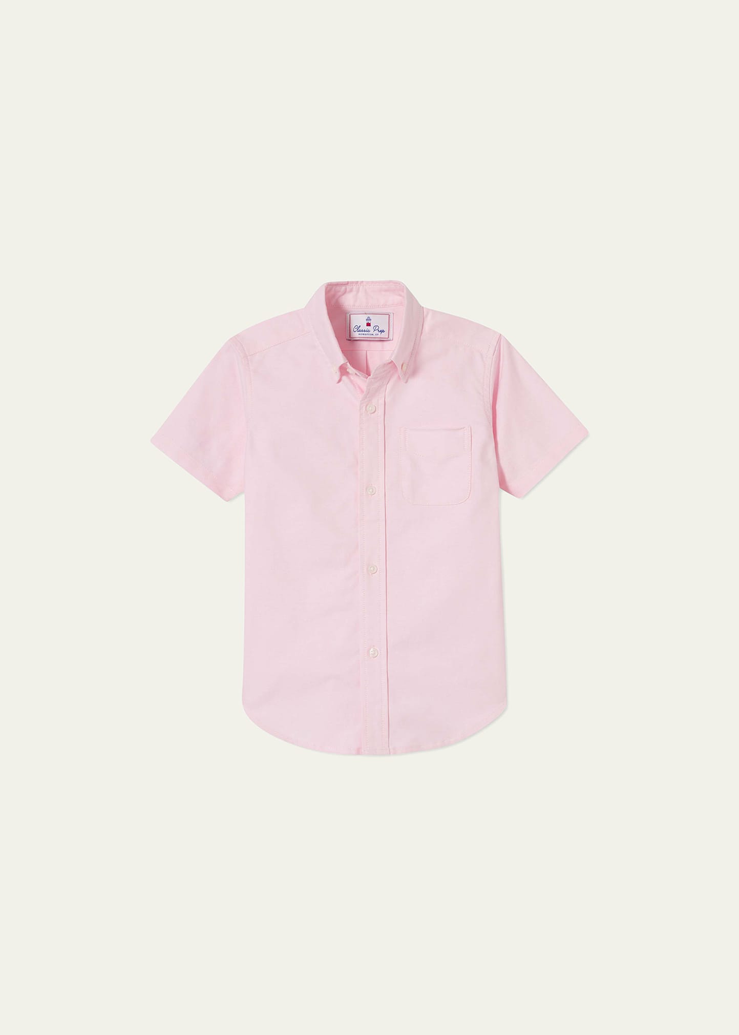 Classic Prep Childrenswear Kids' Boy's Owen Short-sleeve Shirt In Solid Oxford In Pinkesque