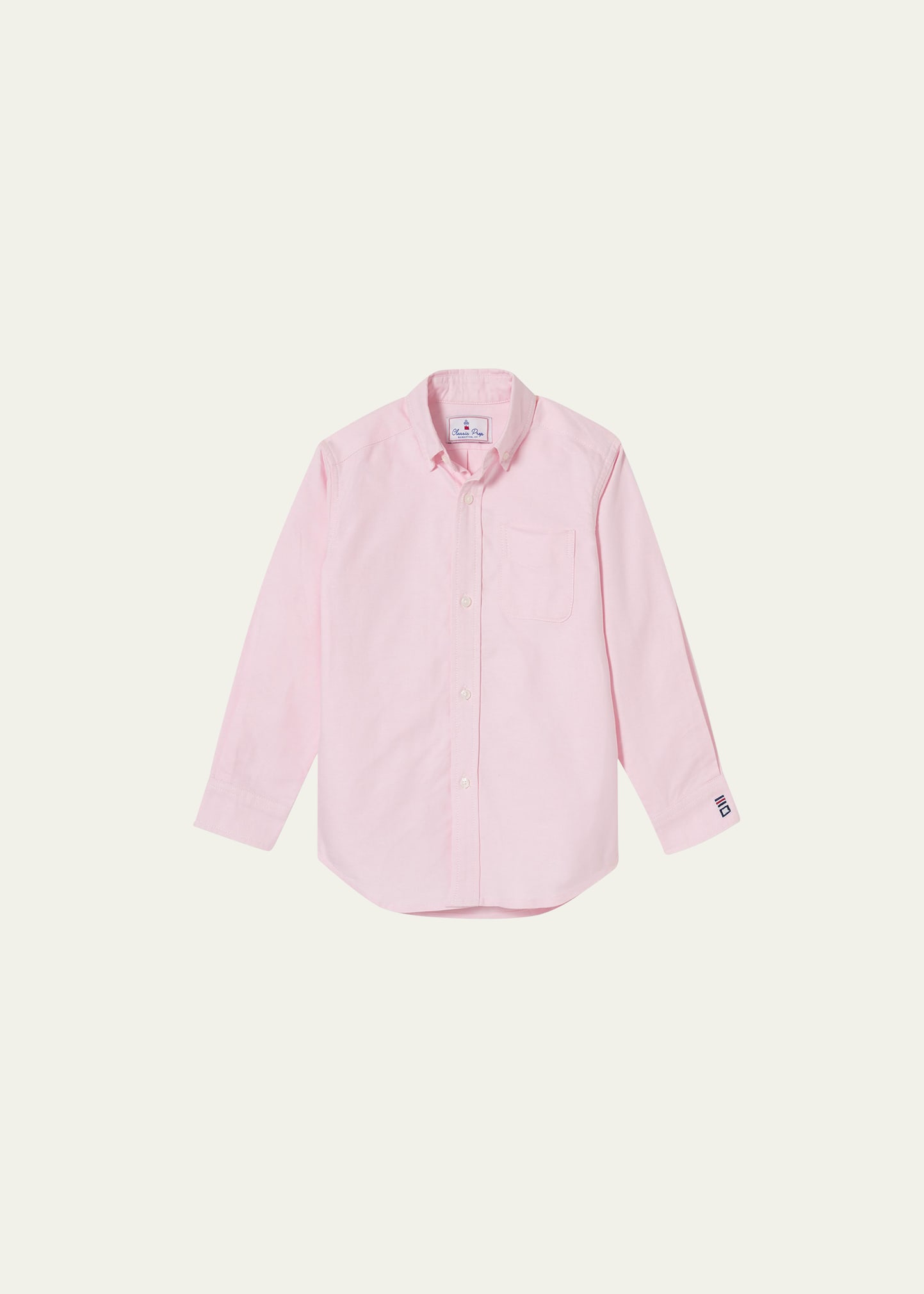 Shop Classic Prep Childrenswear Boy's Owen Long-sleeve Shirt In Solid Oxford In Pinkesque