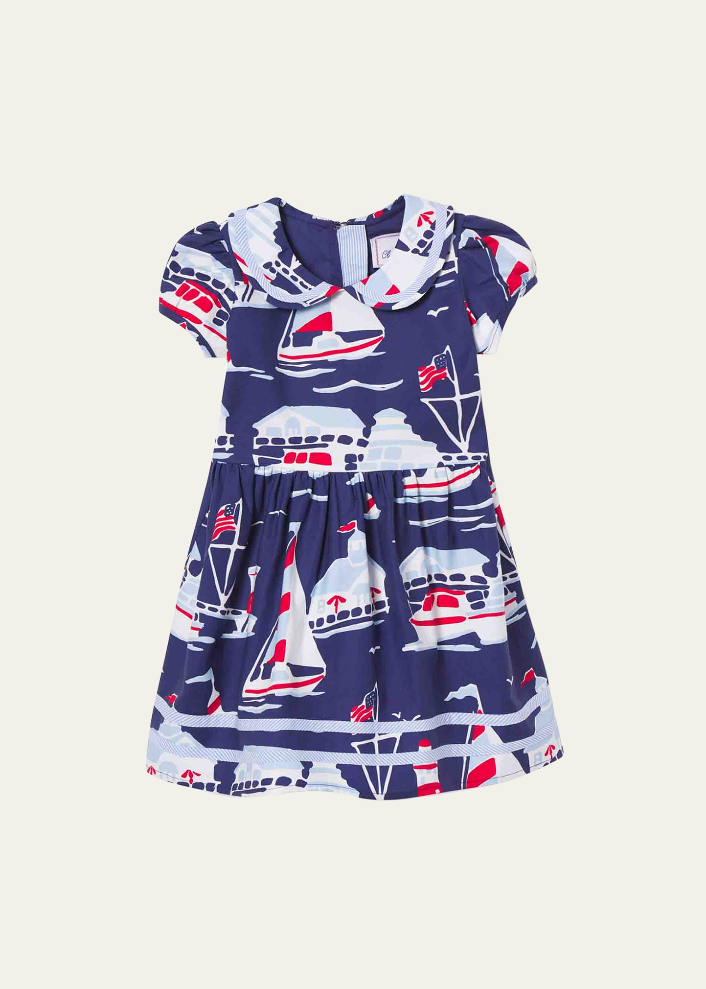 Classic Prep Childrenswear Kids' Girl's Five Mile River-print Fit & Flare Dress In Five Mile River P