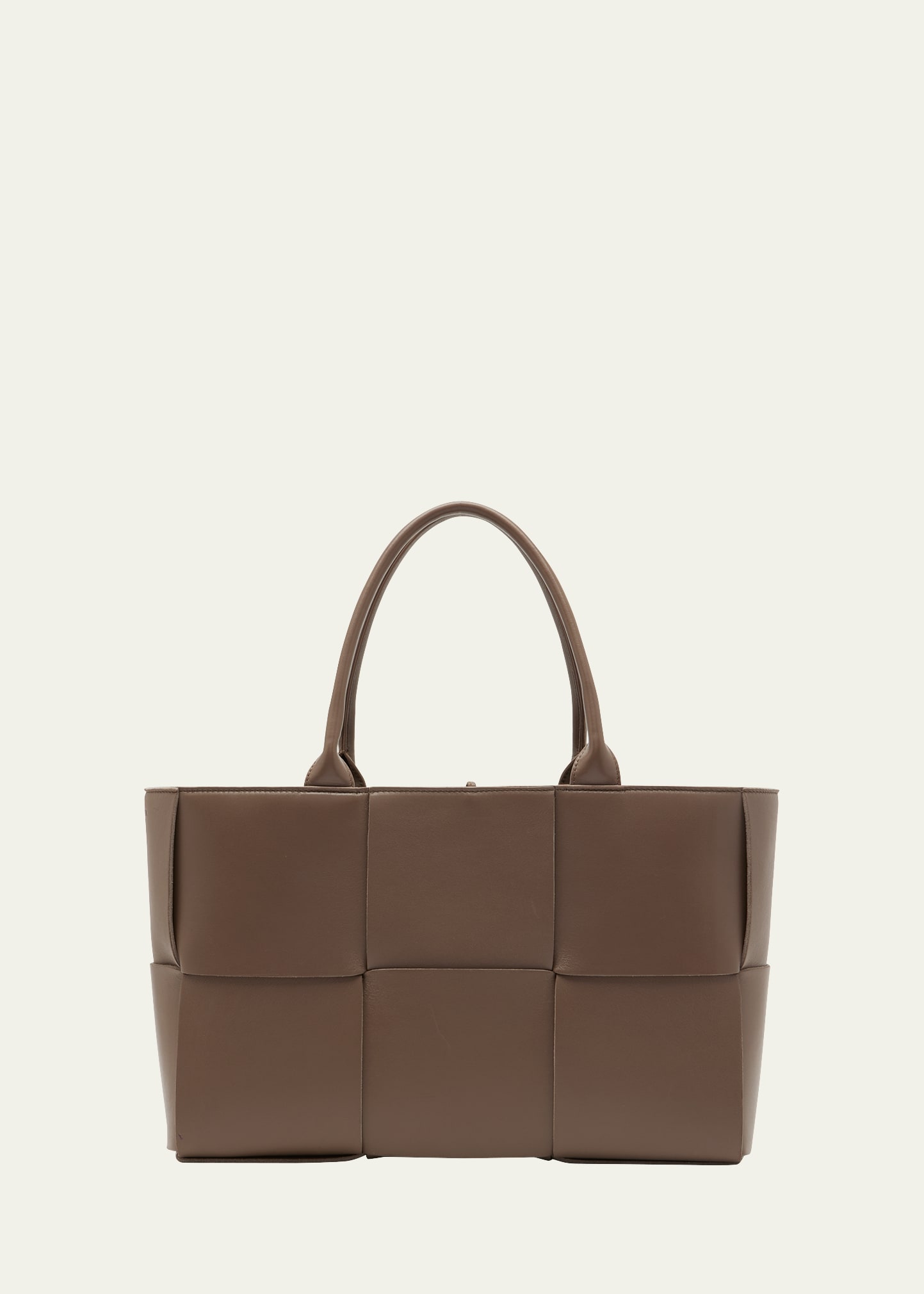 Bottega Veneta Arco Medium Intrecciato Napa Tote Bag In Taupe Grey-gold