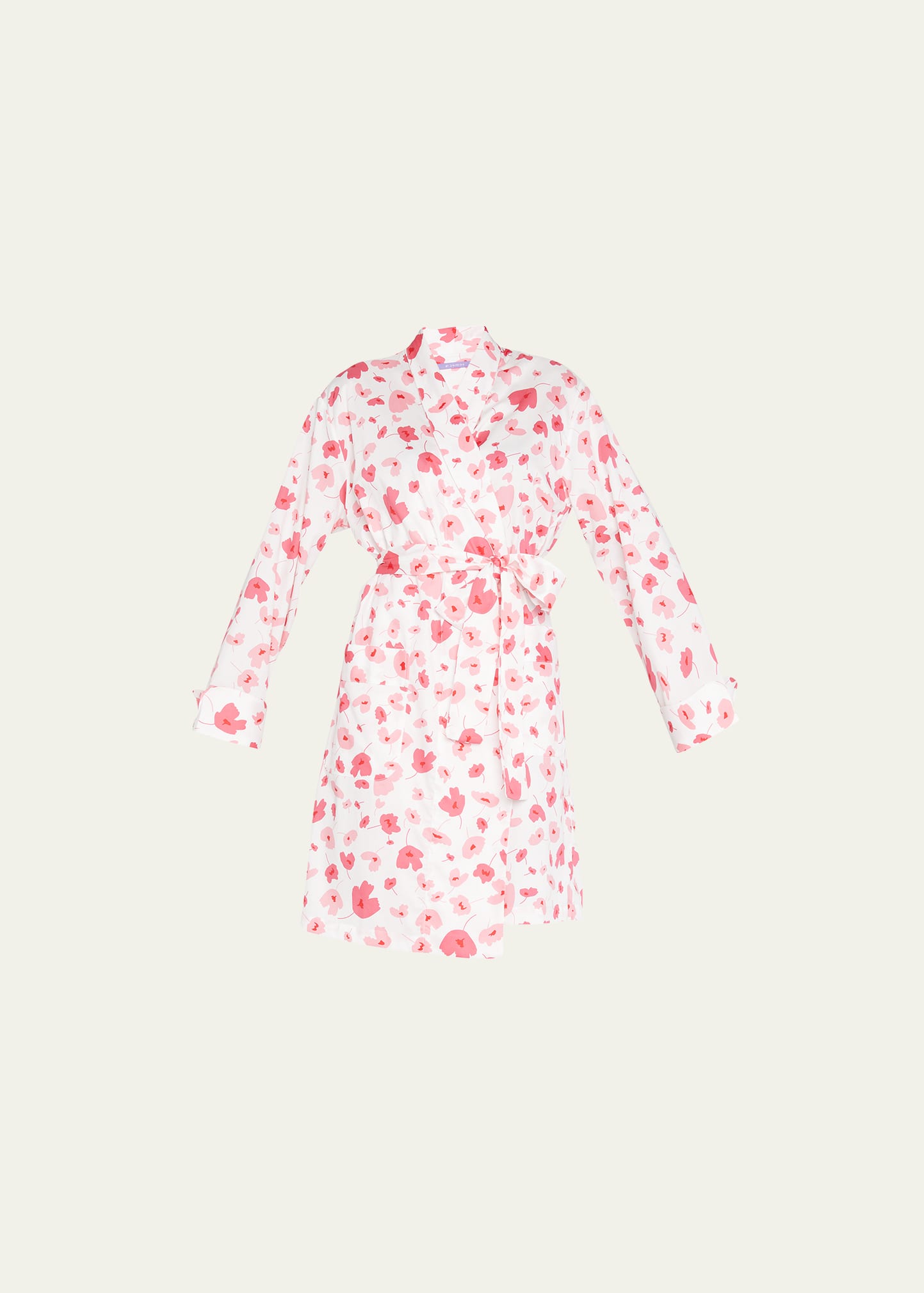 Poppy-Print Pique Pima Cotton Robe
