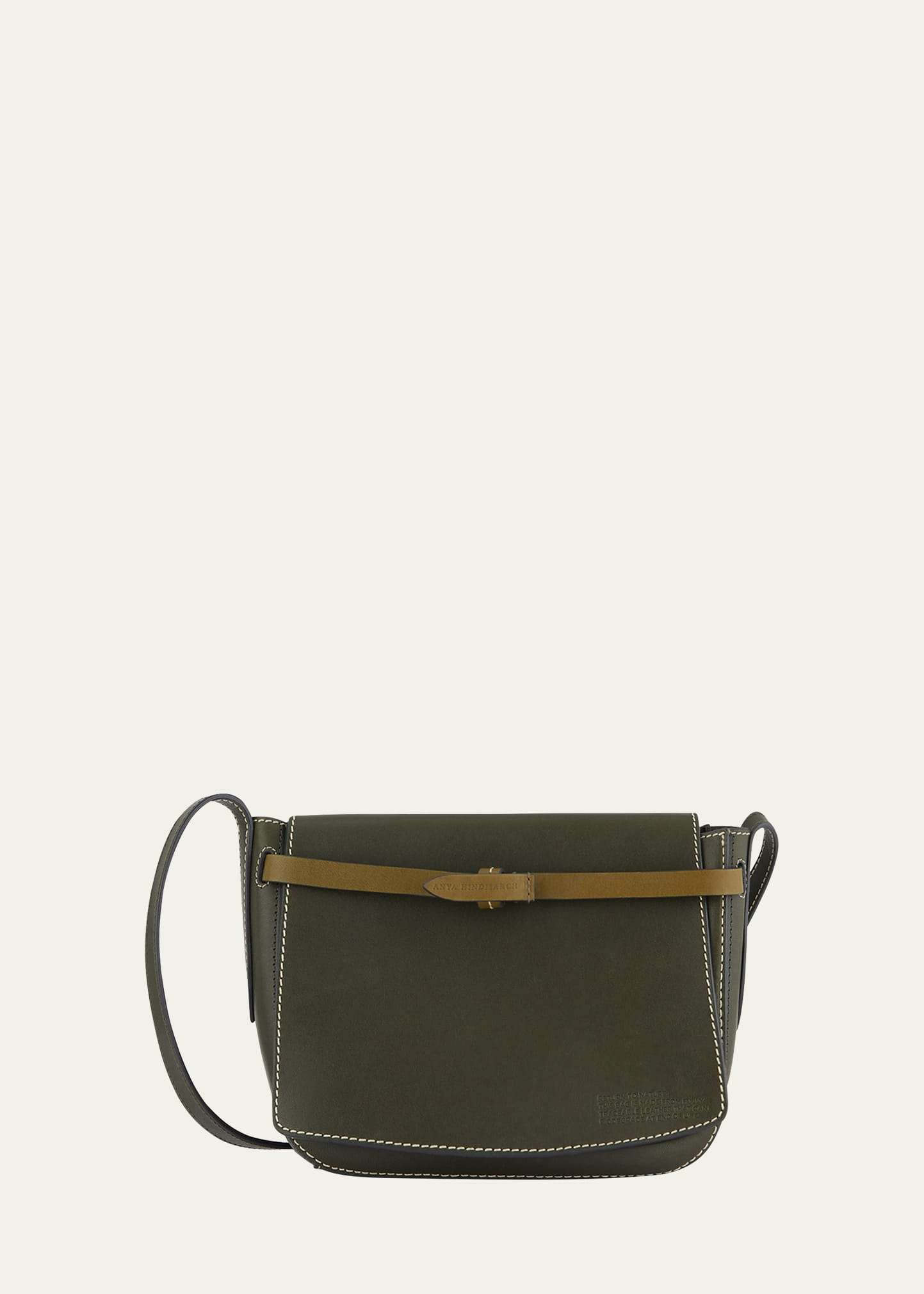Anya Hindmarch Return To Nature Flap Leather Crossbody Bag In Dark Olive