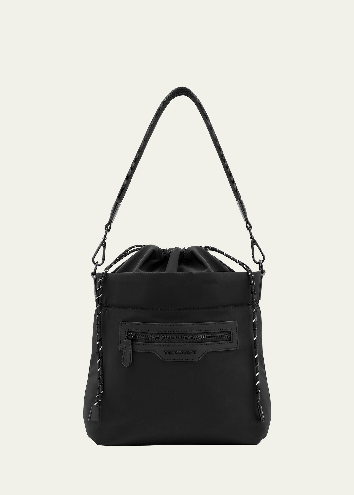 Transience Small Swing Drawstring Bucket Bag In Black