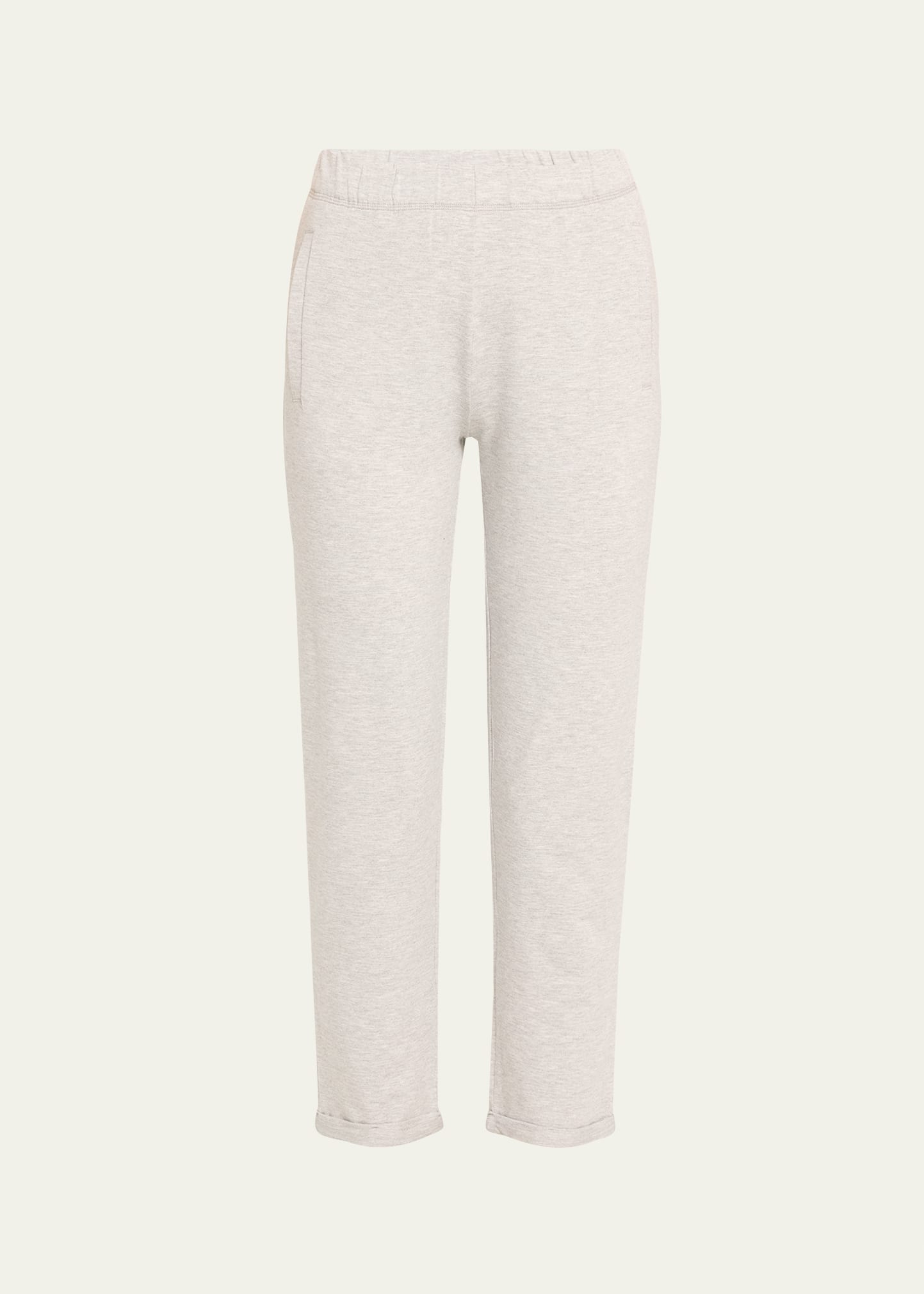 French Terry Straight Cropped Elastic Pull-On Pants