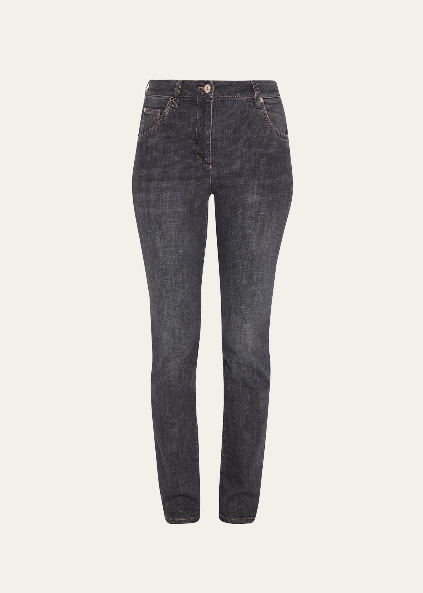 Brunello Cucinelli Cropped Straight-Leg Denim Jeans