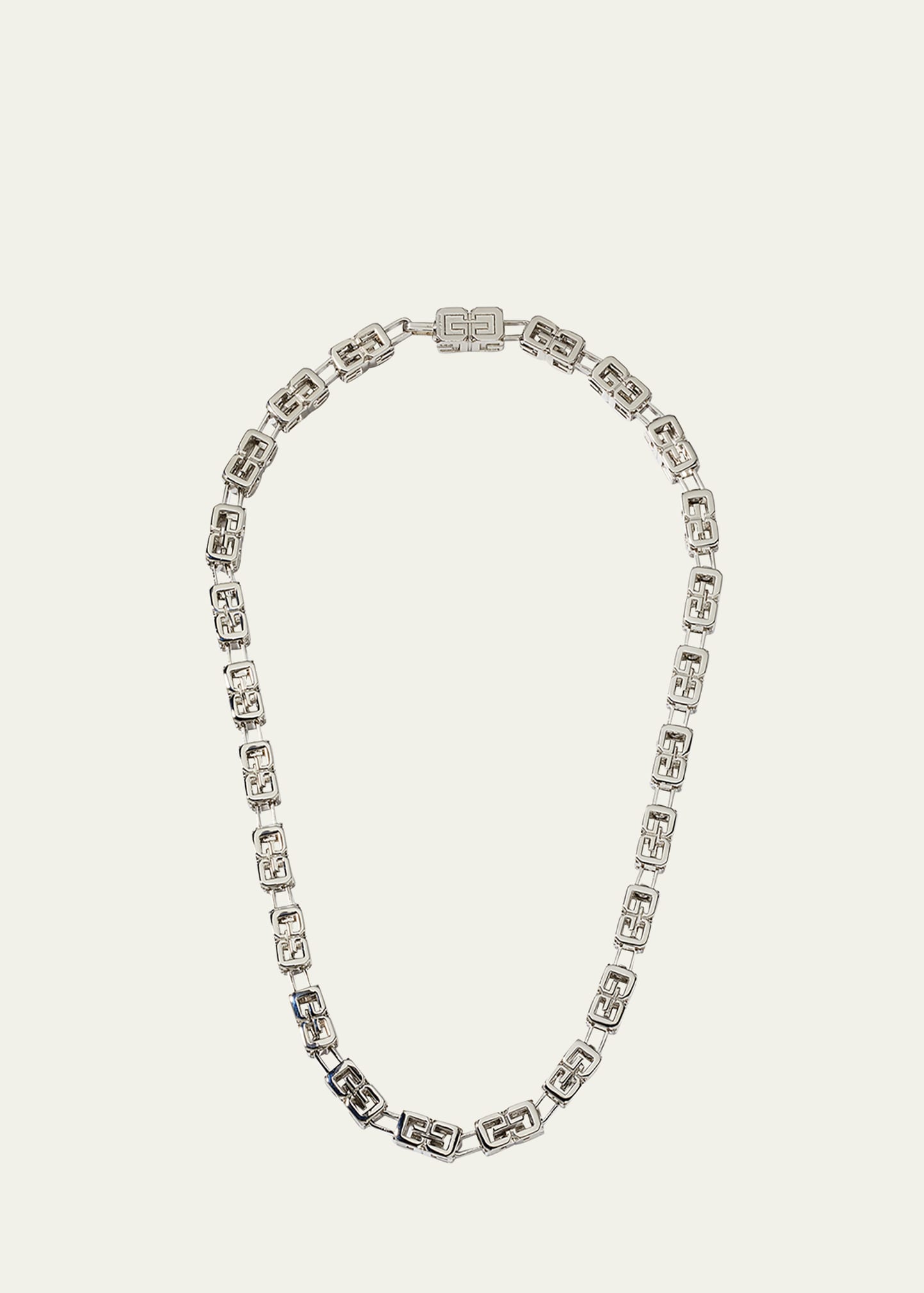 Shop Givenchy Men's G-cube Necklace In Silvery