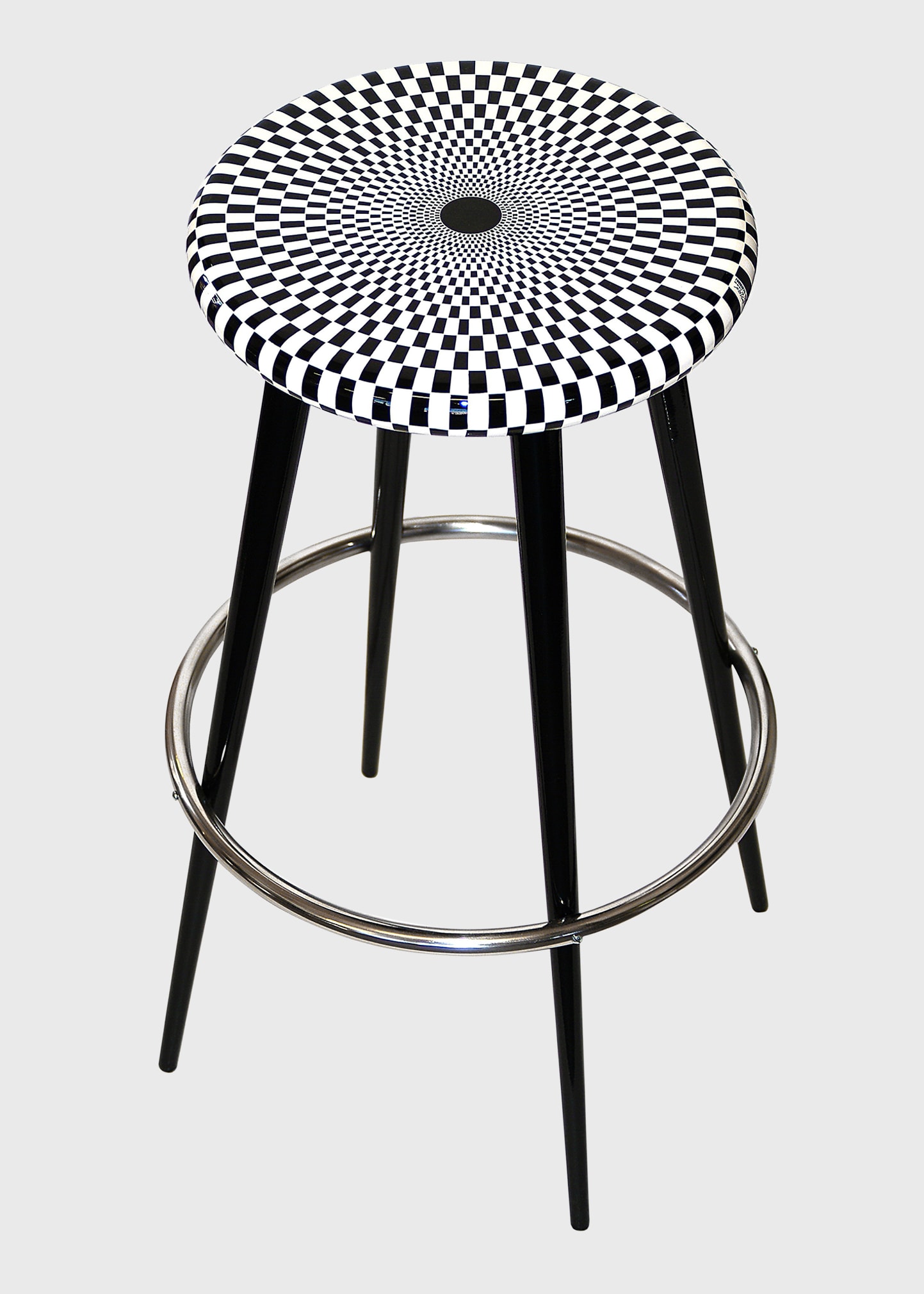 Fornasetti Egocentrismo Bar Stool - 31" In Black/white