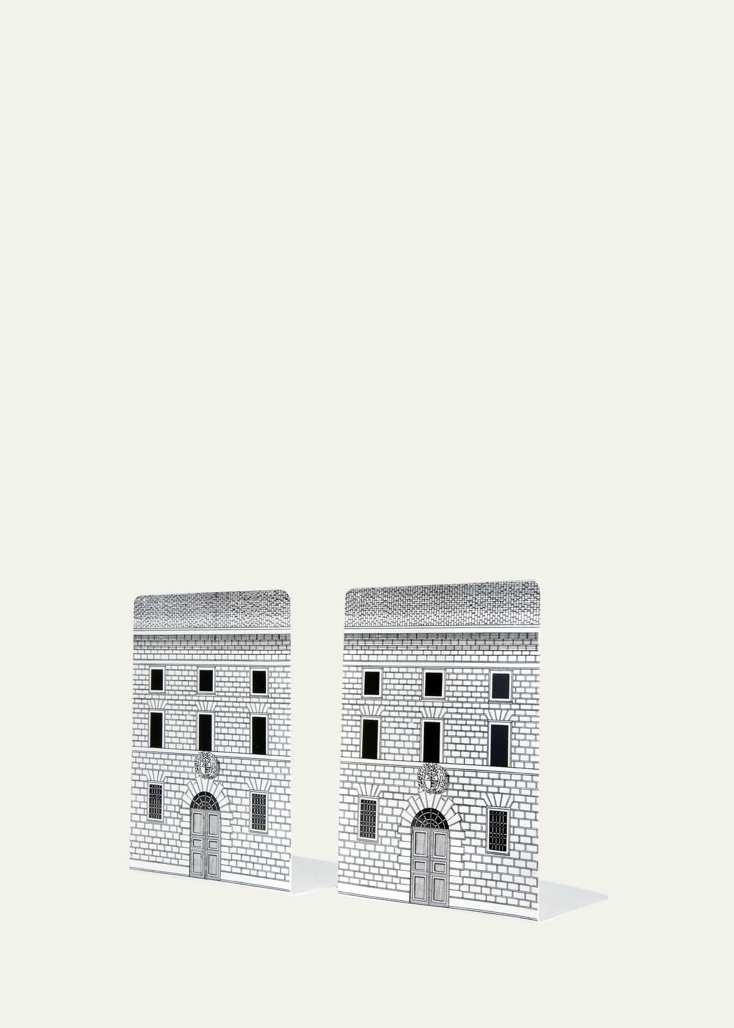 Fornasetti Bookends Architettura In White/black