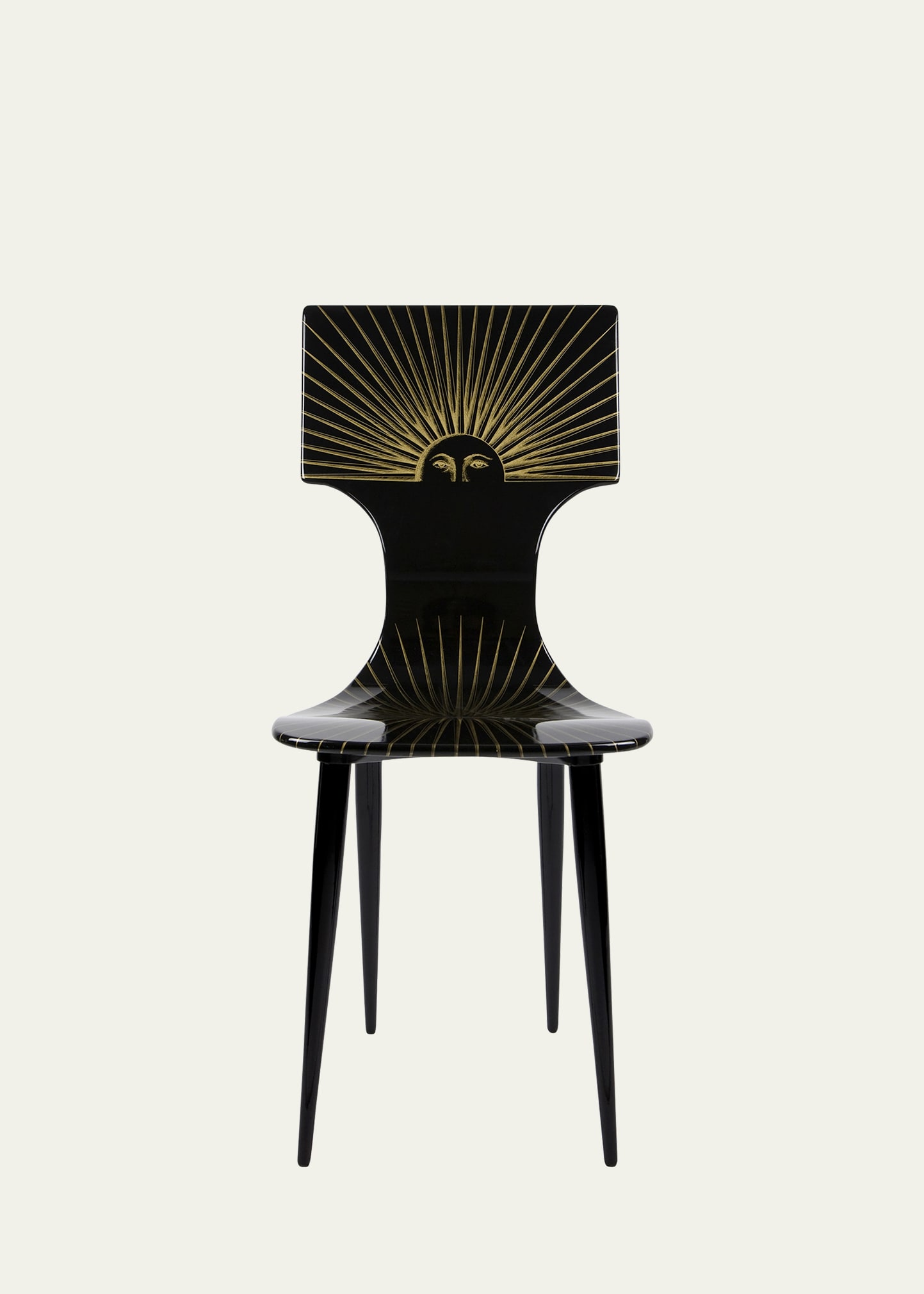 Shop Fornasetti Sole Chair In Gold/black