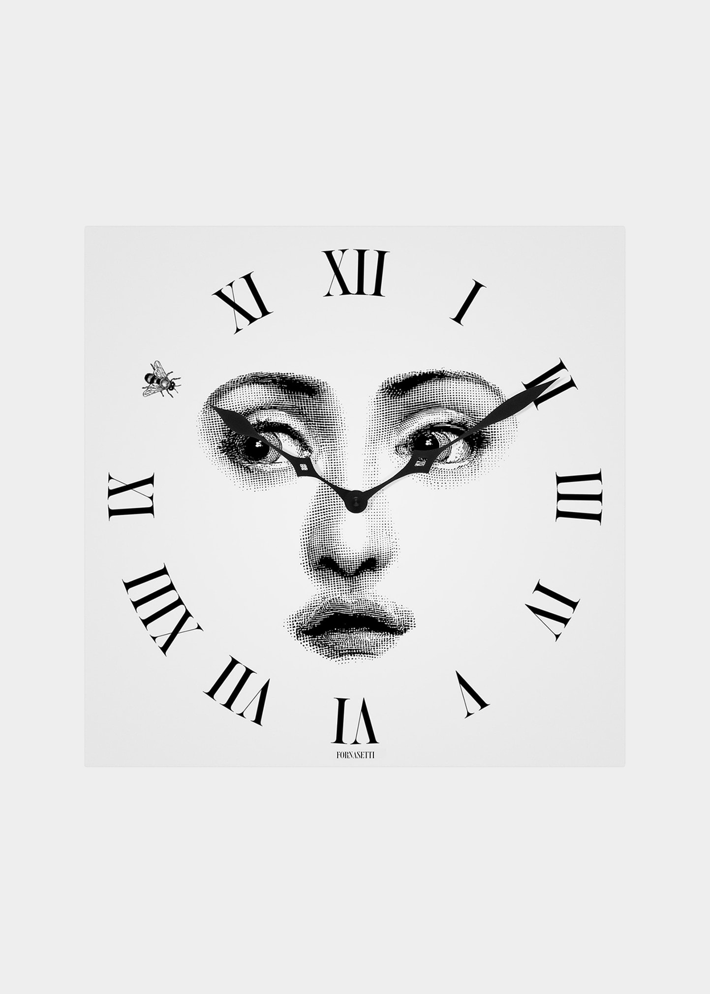 Fornasetti Tema E Variazioni N.364 Wall Clock In White/black