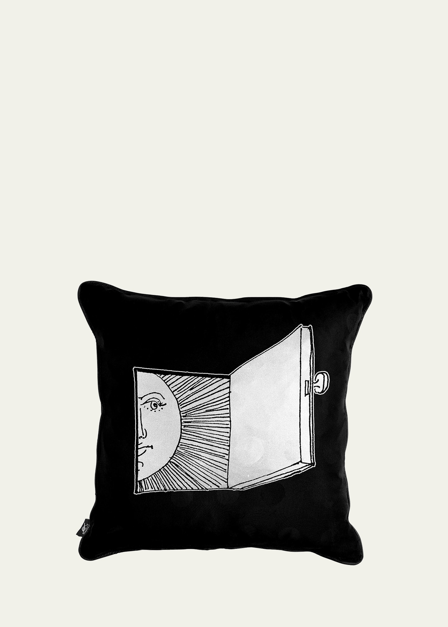 Fornasetti Solingo Graphic Sun-print Cushion In Black/white