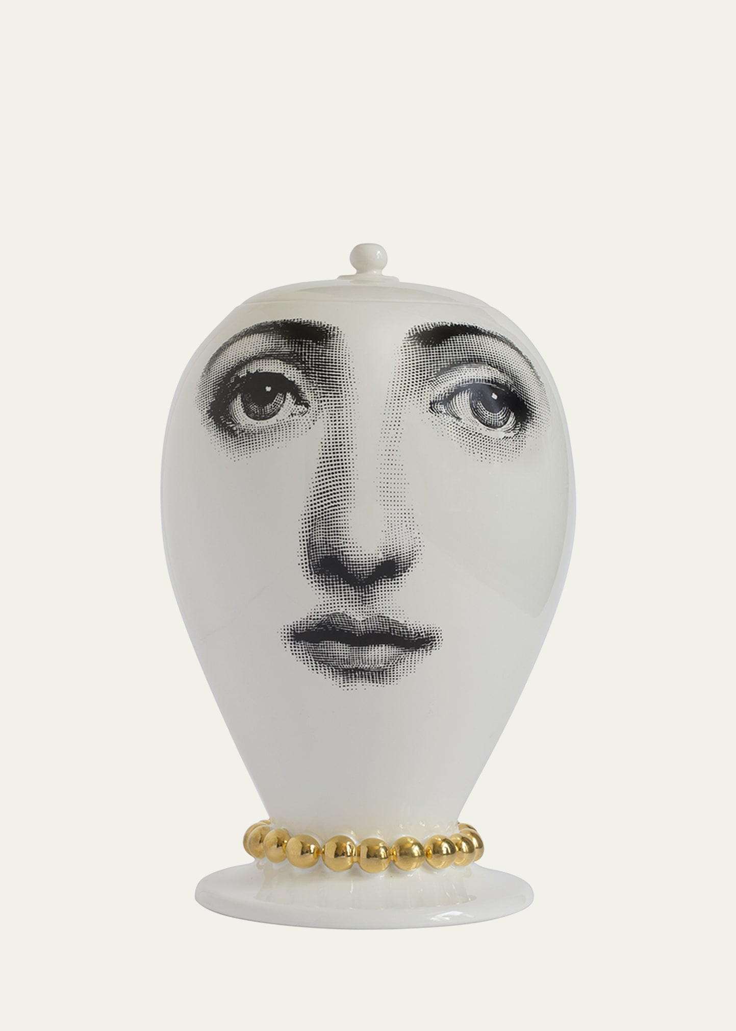 Fornasetti Vase Collana In White/black/gold