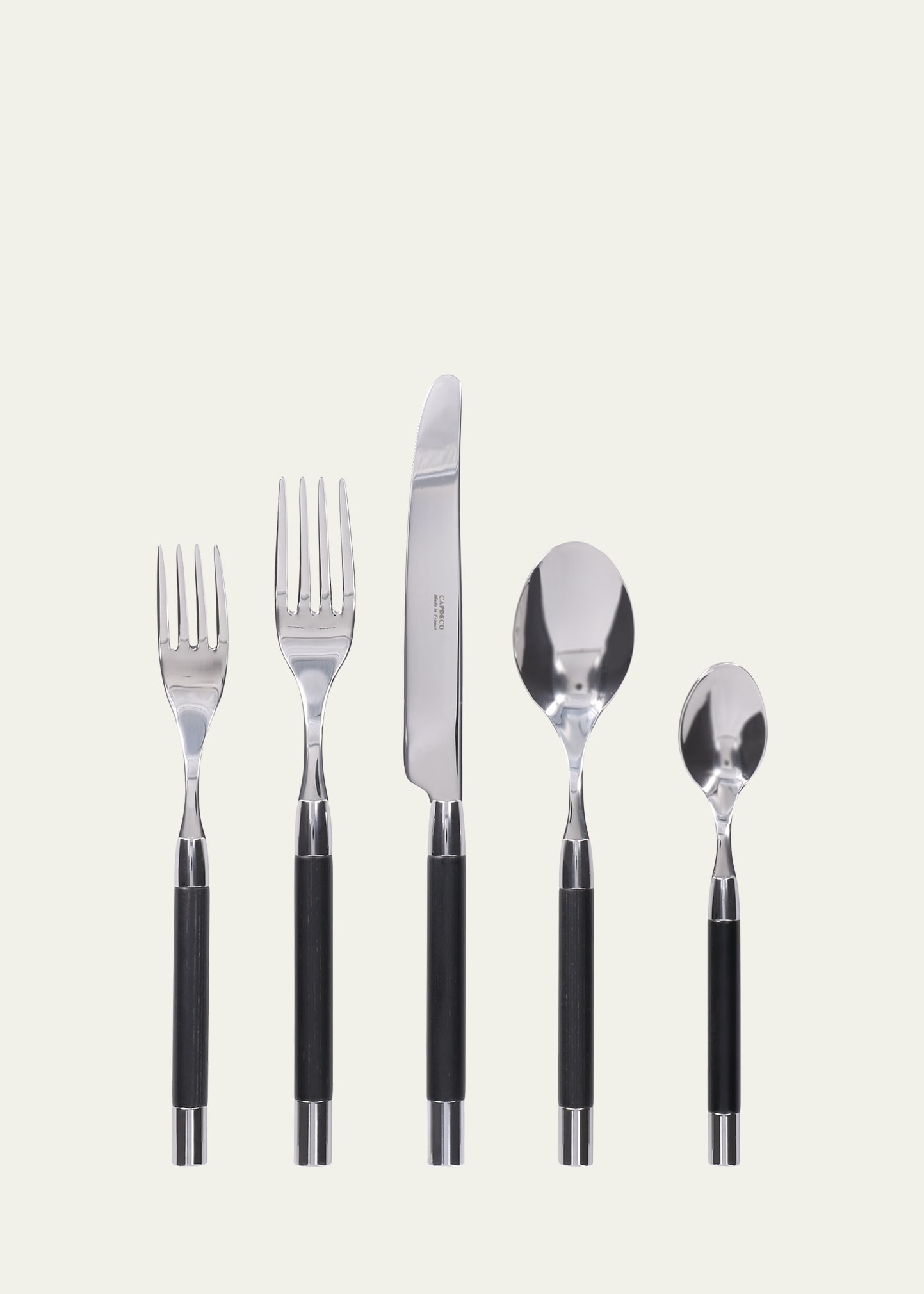 Capdeco Conty 5-piece Place Setting, Black Wood