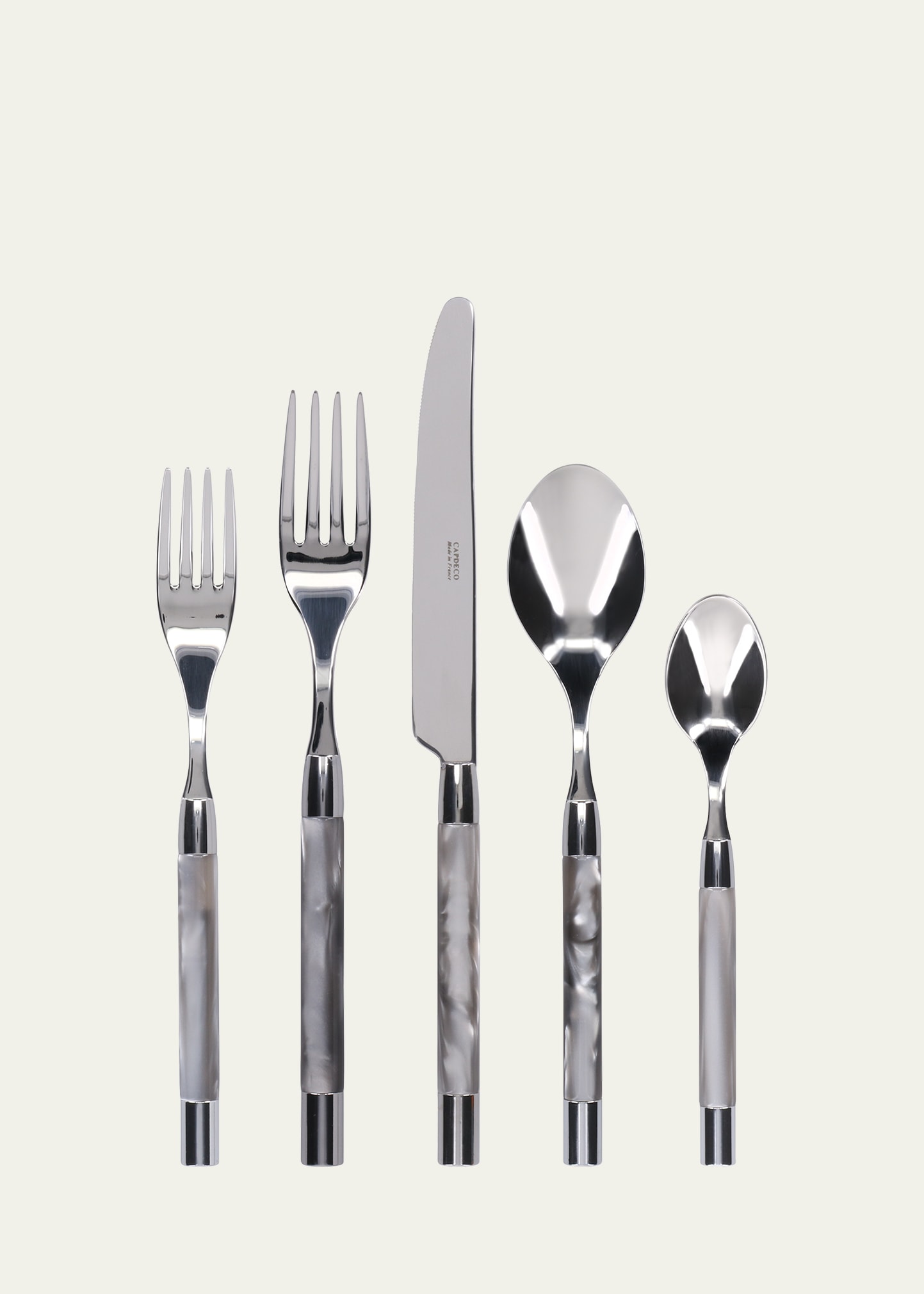 Capdeco Conty 5-piece Place Setting, Grey In Metallic
