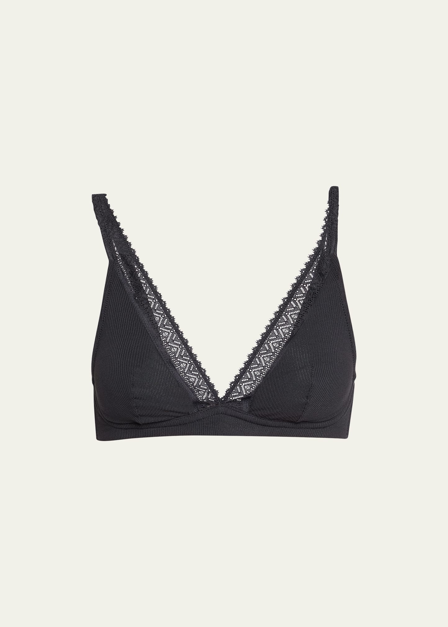 Simone Perele Eugenie Wireless Bralette W/ Lace Trim In Black