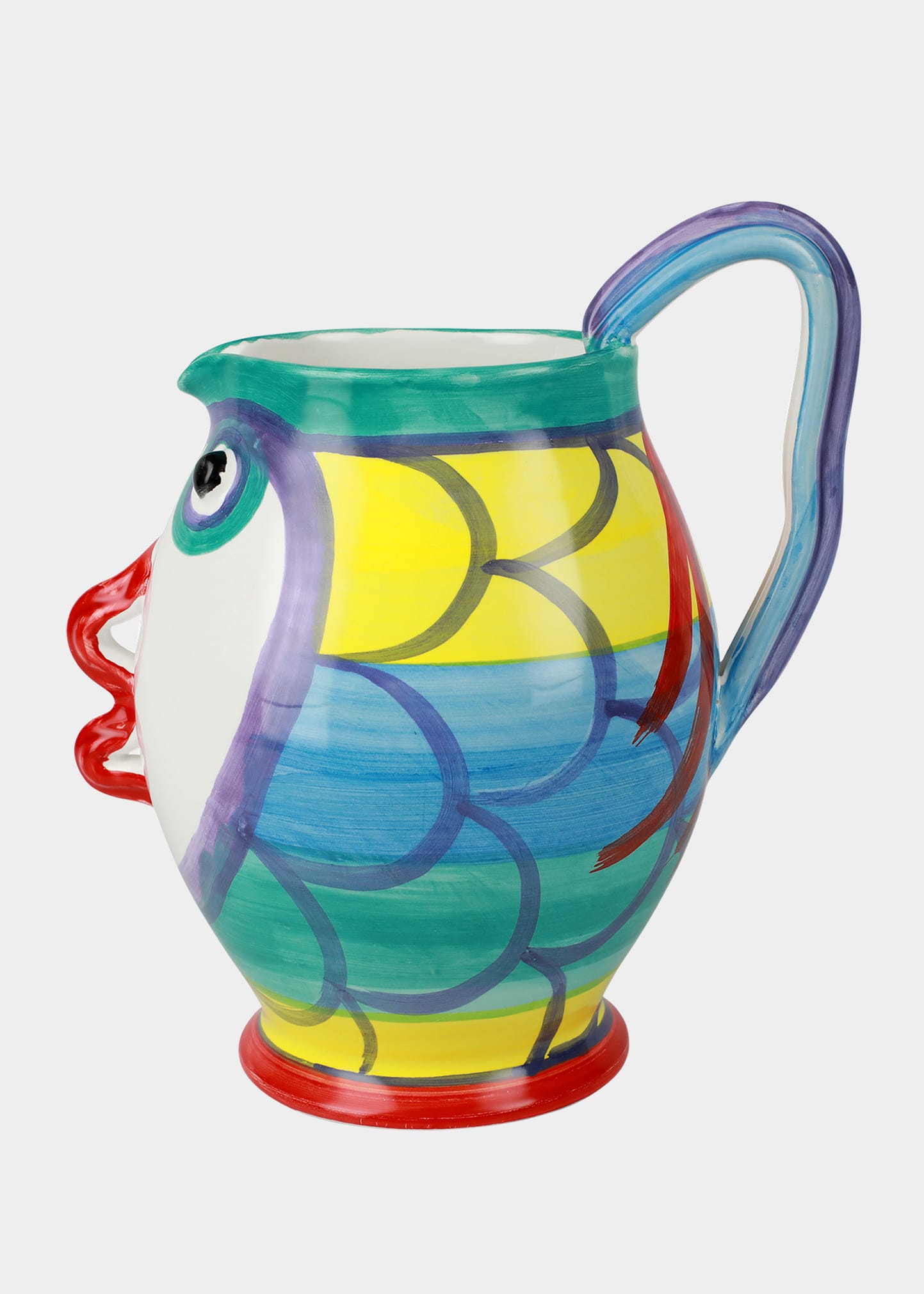VIETRI PESCI COLORATI FIGURAL LARGE PITCHER