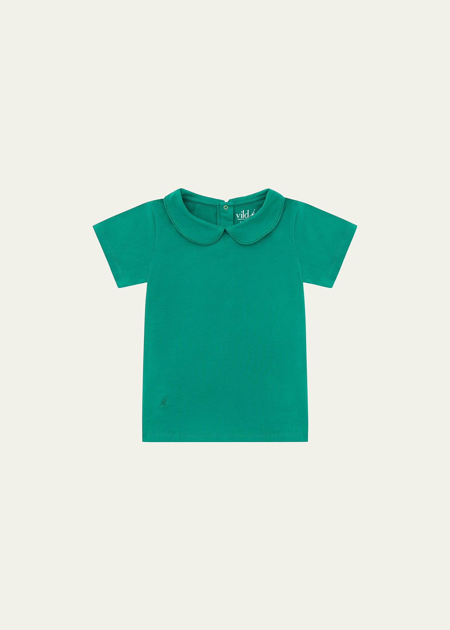Vild - House Of Little Kid's Woven Collared Shirt In Emerald Green