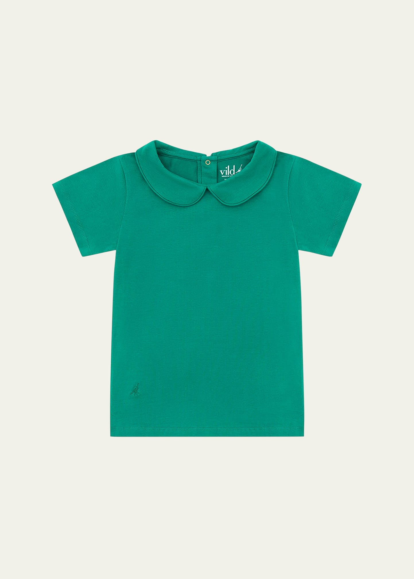 Vild - House Of Little Kid's Woven Collared Shirt In Emerald Green