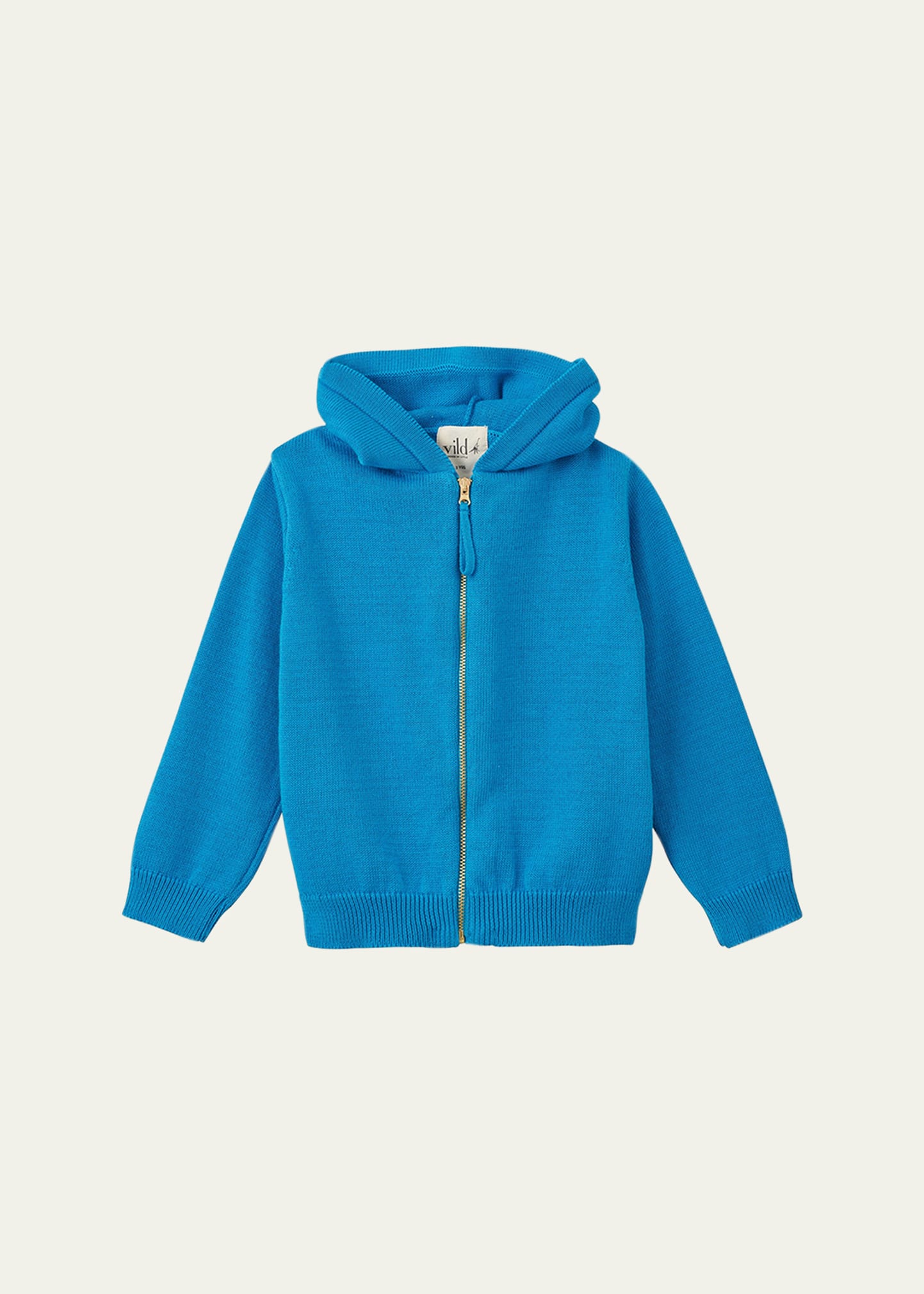 Vild - House Of Little Kid's Hooded Cotton Cardigan In Blue