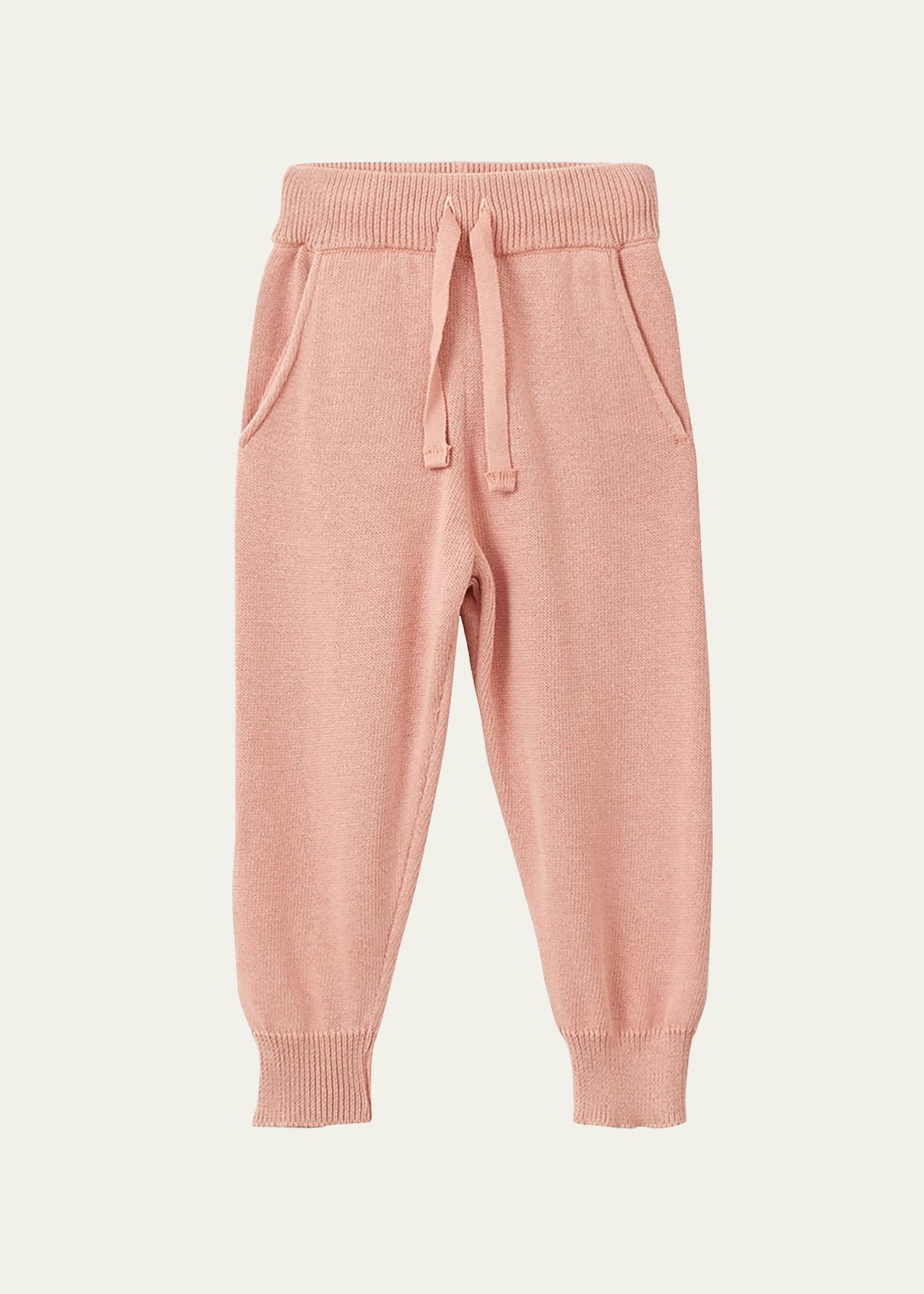 Vild - House Of Little Kid's Organic Cotton Knit Joggers In Pink Rust
