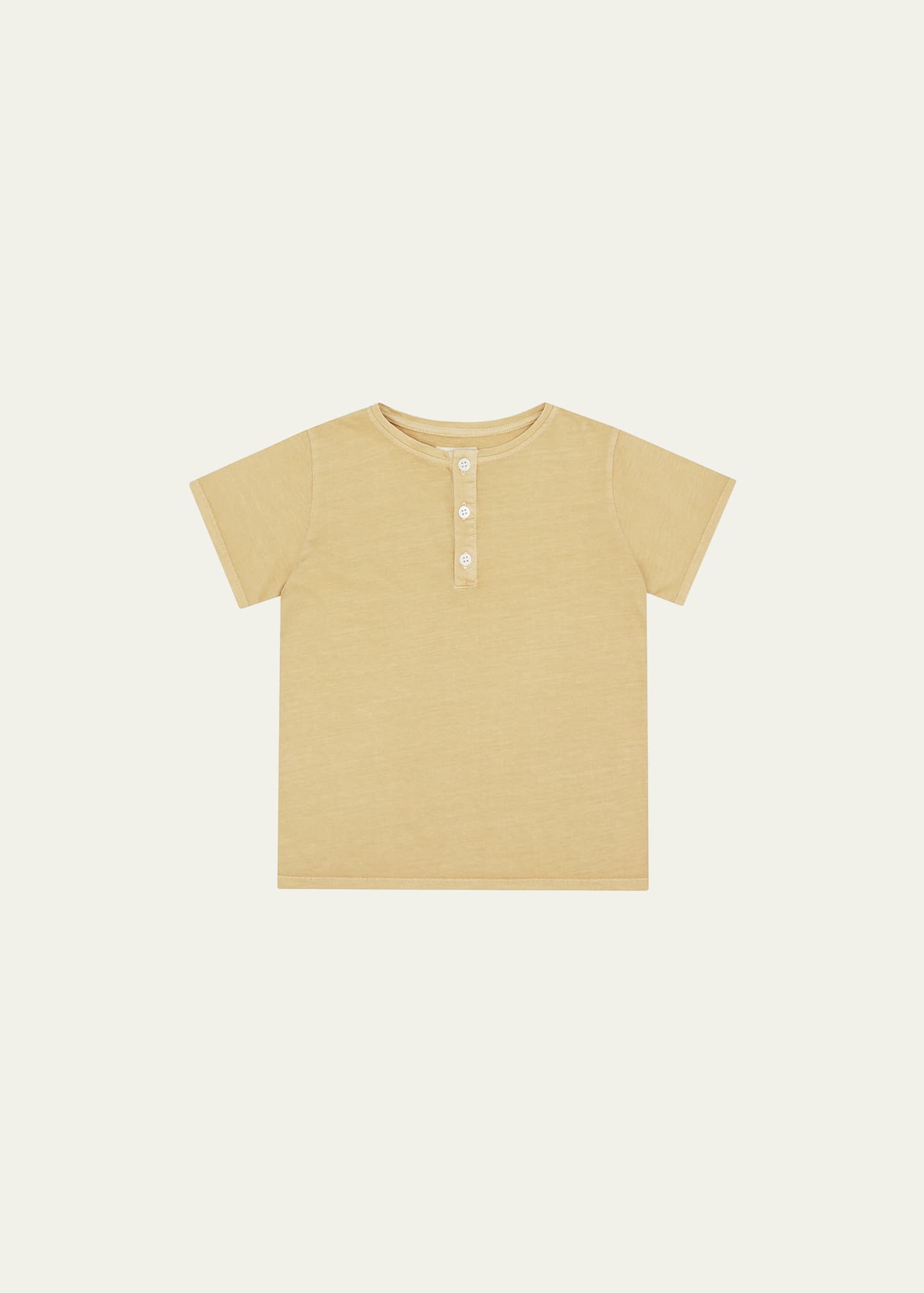 Vild - House Of Little Kid's Cotton Henley Shirt In Sandstone