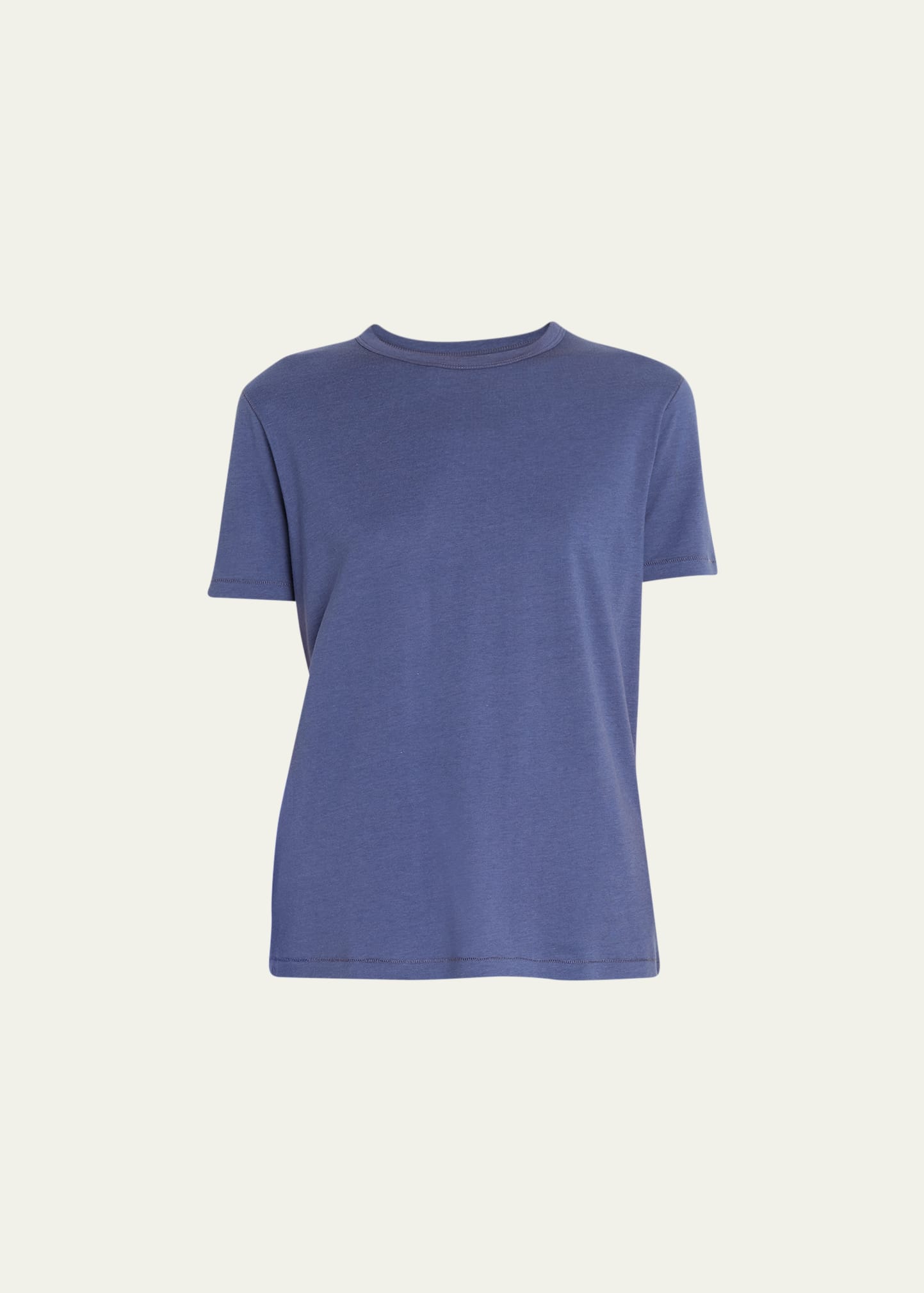 MAJESTIC LYOCELL COTTON SEMI-RELAXED SHORT-SLEEVE CREWNECK TEE