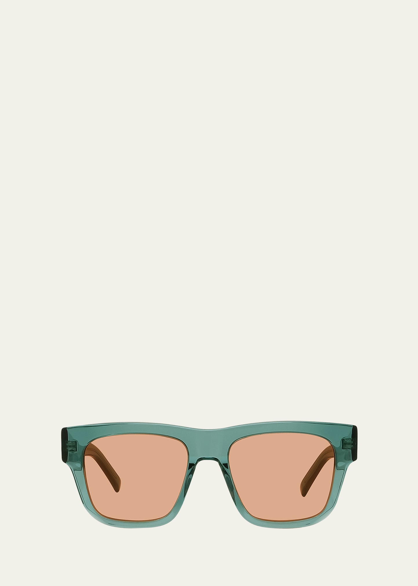 Shop Givenchy Square Acetate Sunglasses In Light Green Rovie