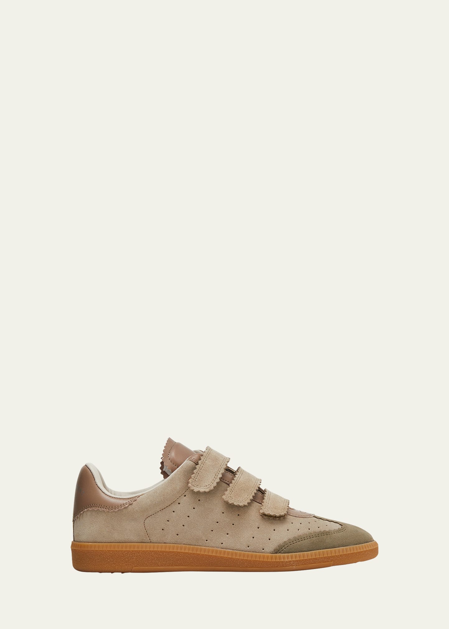 Isabel Marant Beth Mixed Leather Triple-grip Sneakers In Taupe