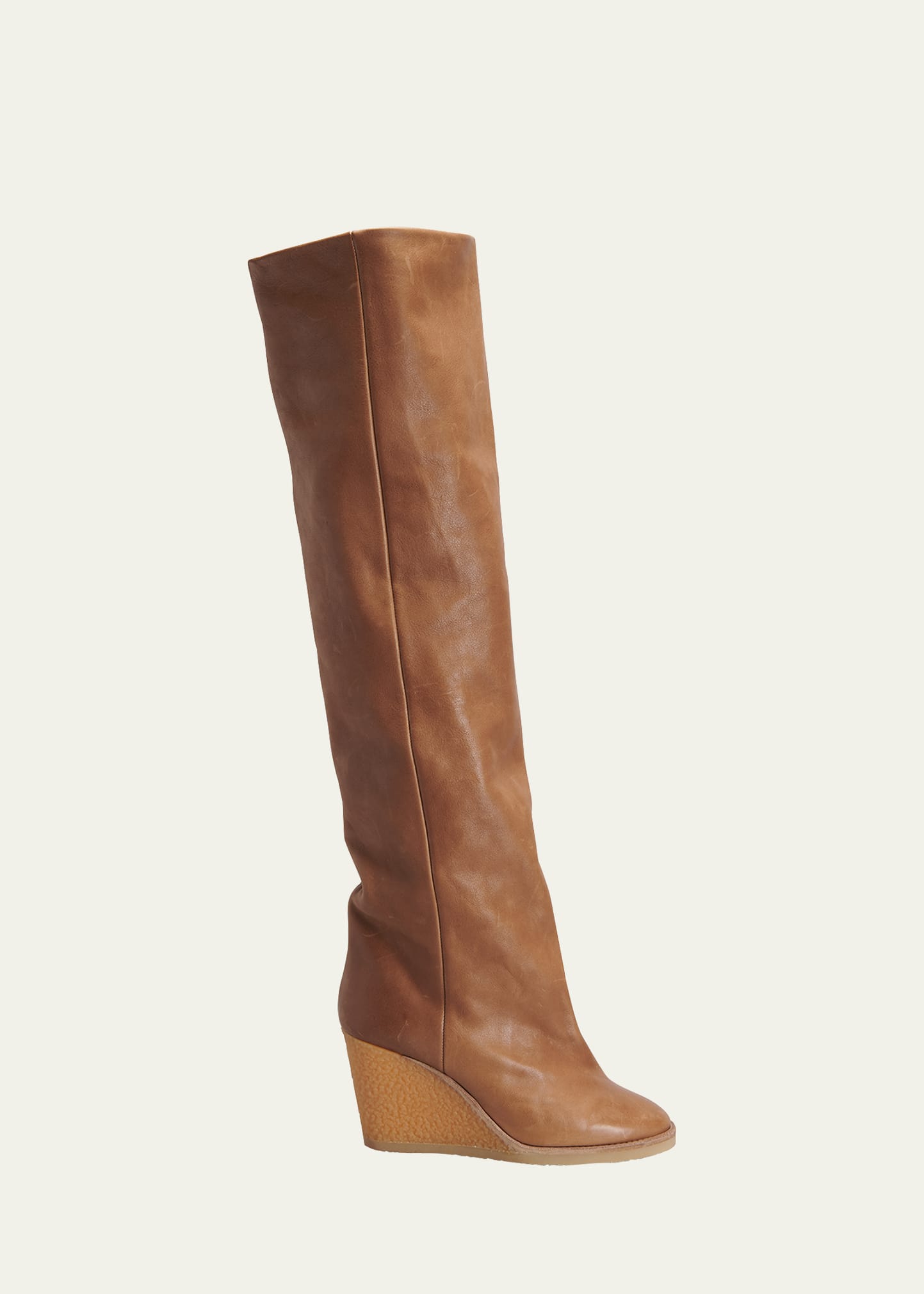 tall tan wedge boots