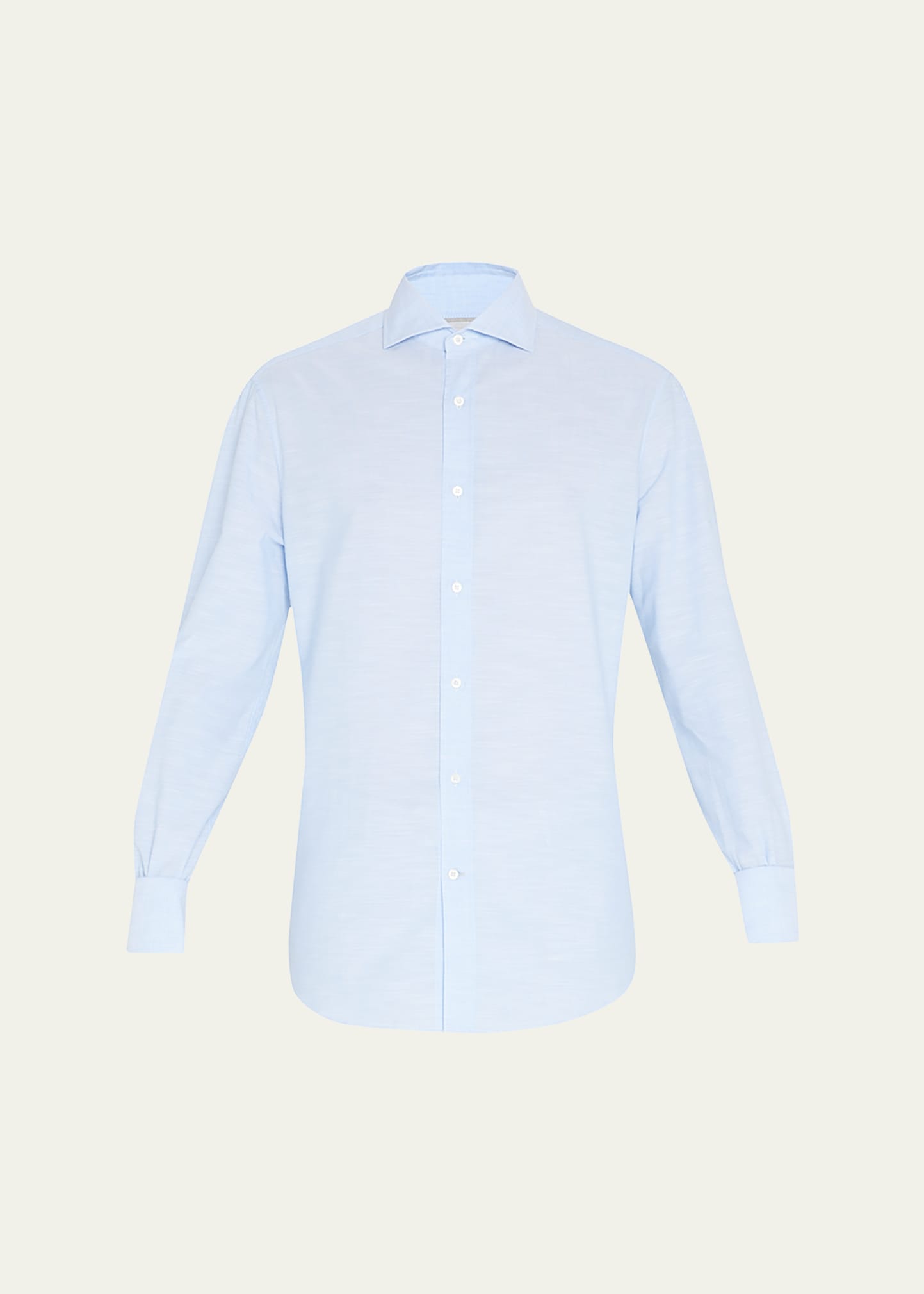 Brunello Cucinelli Men's Cotton Oxford Sport Shirt In Cloud