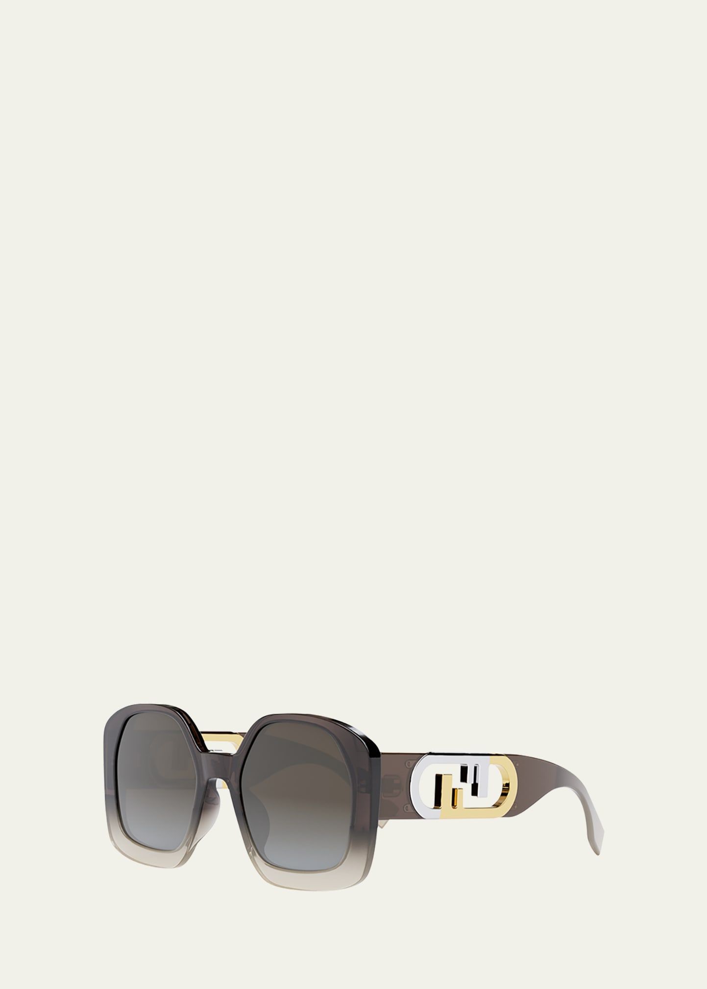 Shop Fendi Ff Square Acetate Sunglasses In Dark Brownother