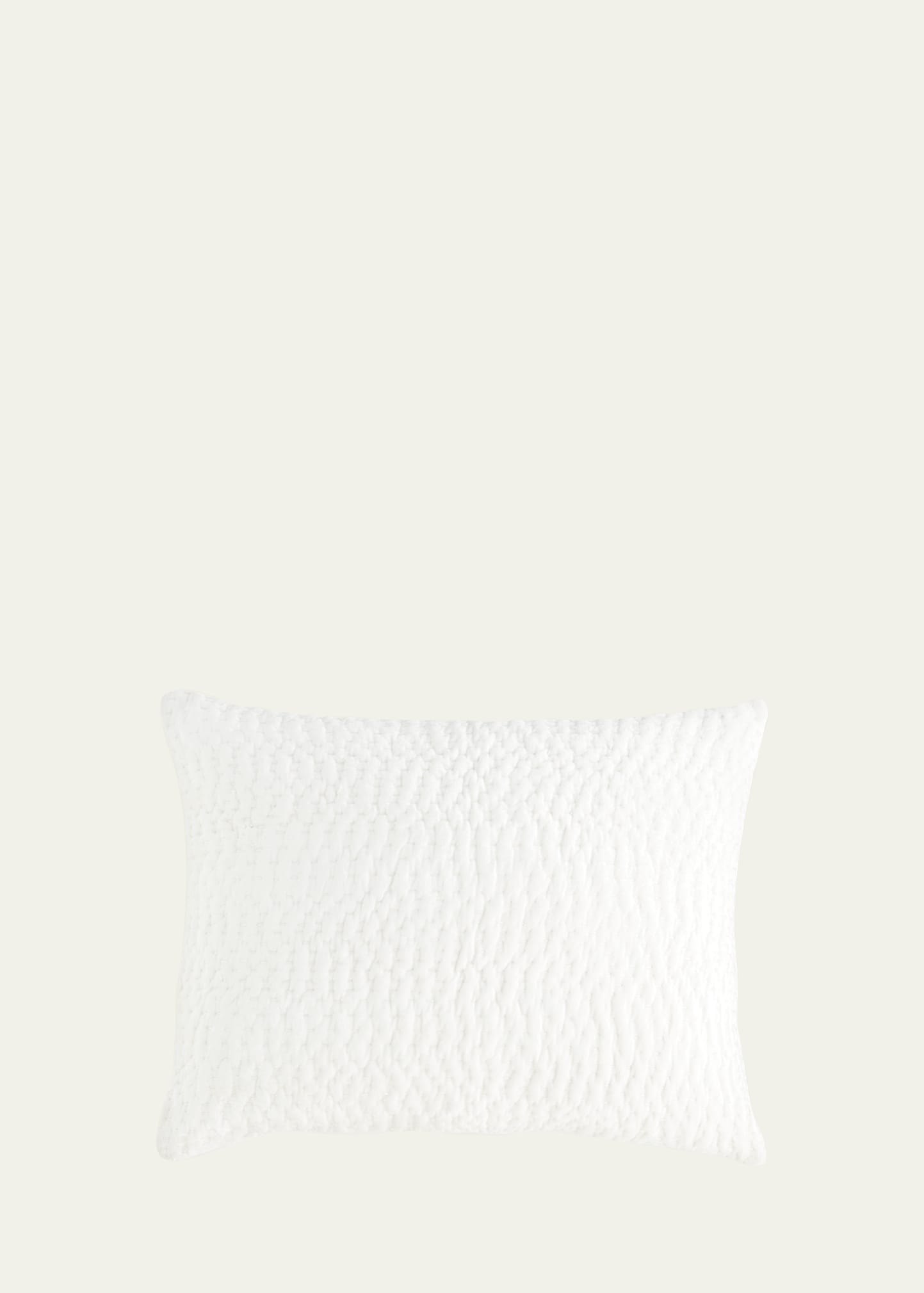 Callisto Home Pickstitch Velvet Decorative Pillow In Creme
