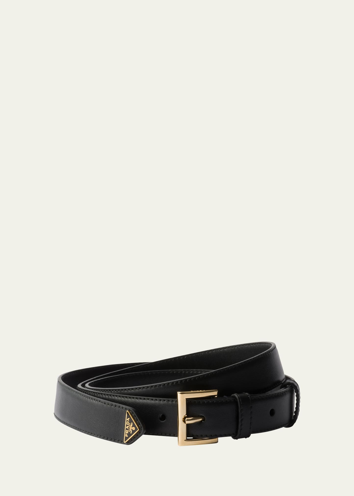 Shop Prada City Calf Leather Belt In F0632 Nero 1