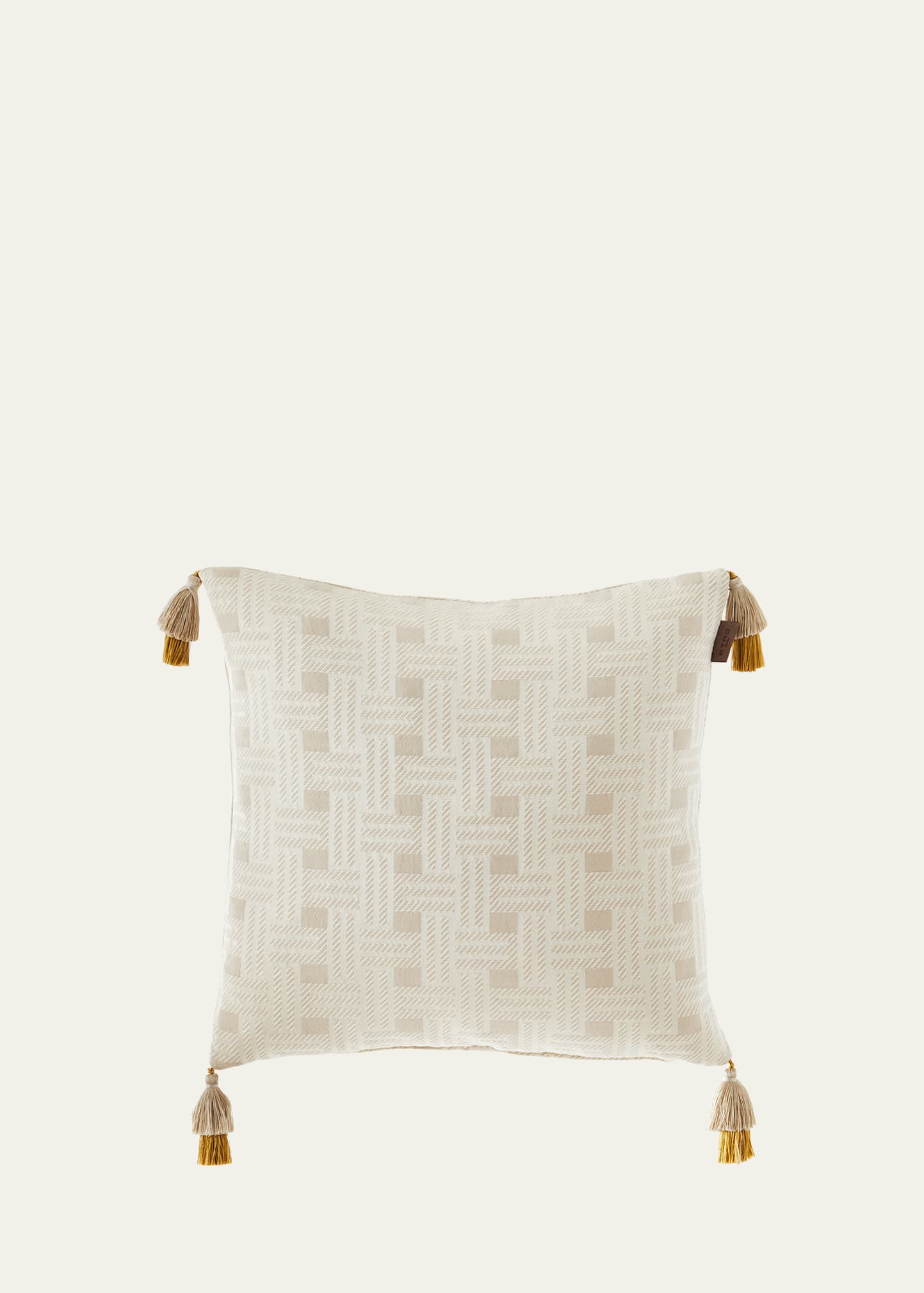 Etro Zenith Pillow With Tassels, 18"sq. In Beige