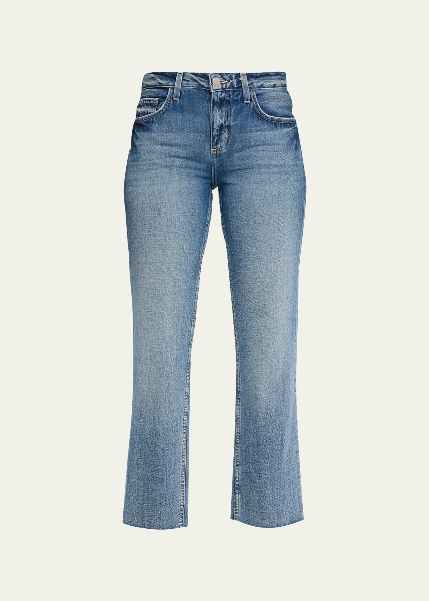 Shop L Agence Milana Low-rise Cropped Straight Jeans In Granada