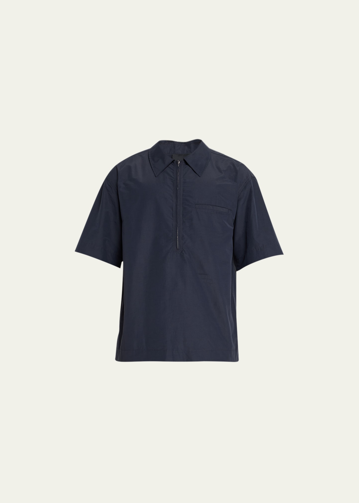 3.1 Phillip Lim Men's Half-zip Popover Shirt In Black