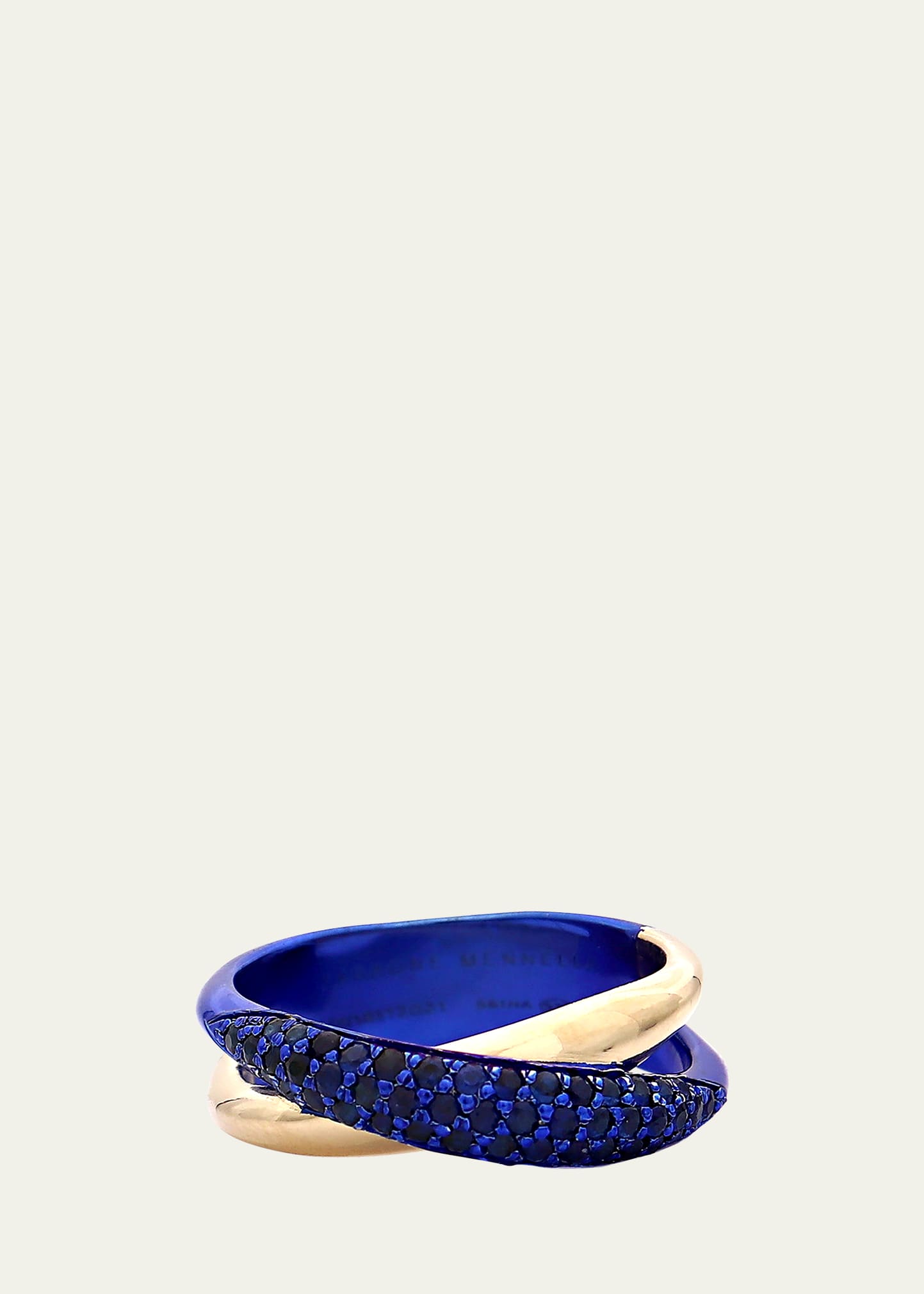 Faraone Mennella Margaux Ring in 18K Gold, Sterling Silver and Blue Sapphires