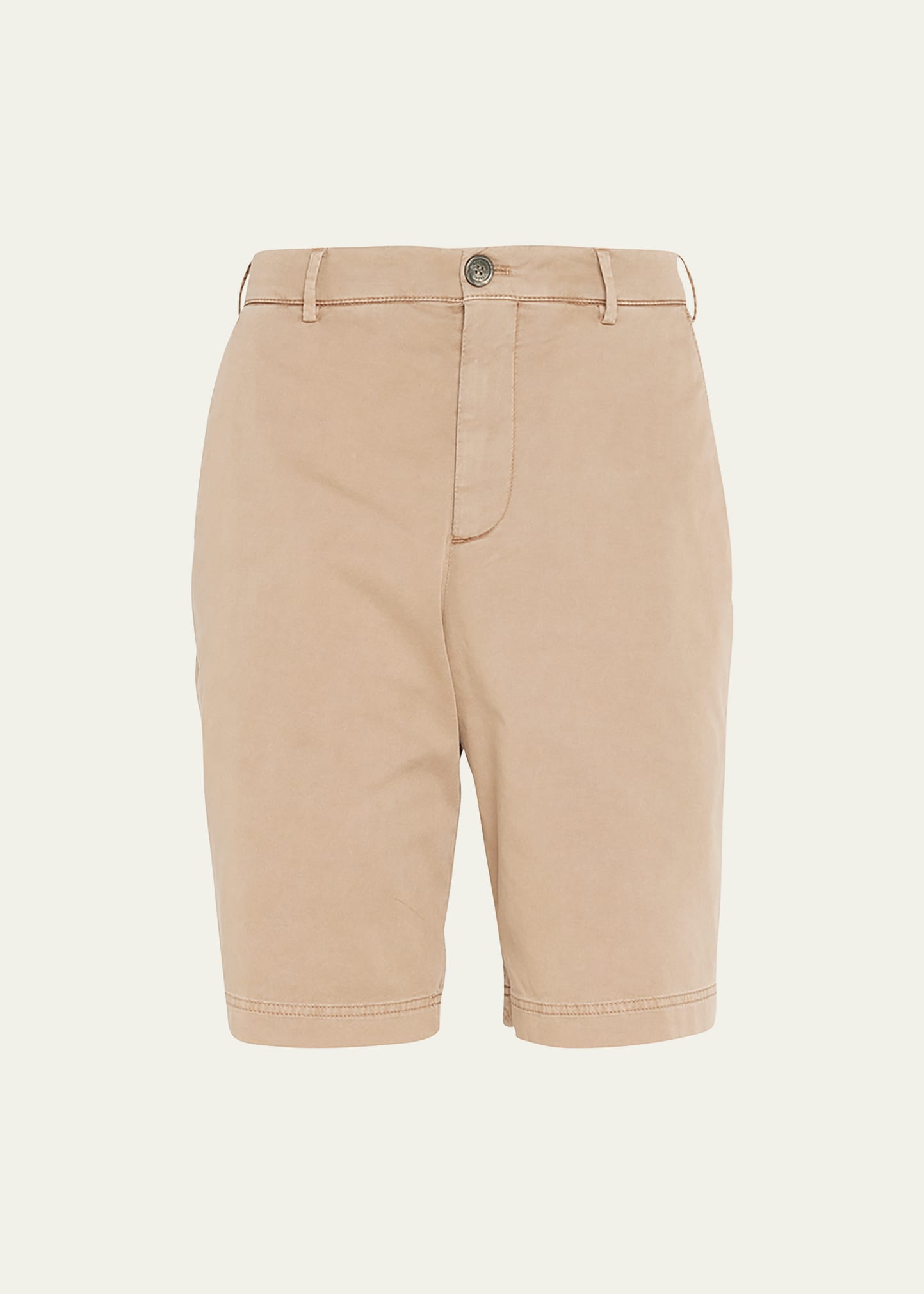 Brunello Cucinelli Men's Bermuda Flat-front Shorts In Brown