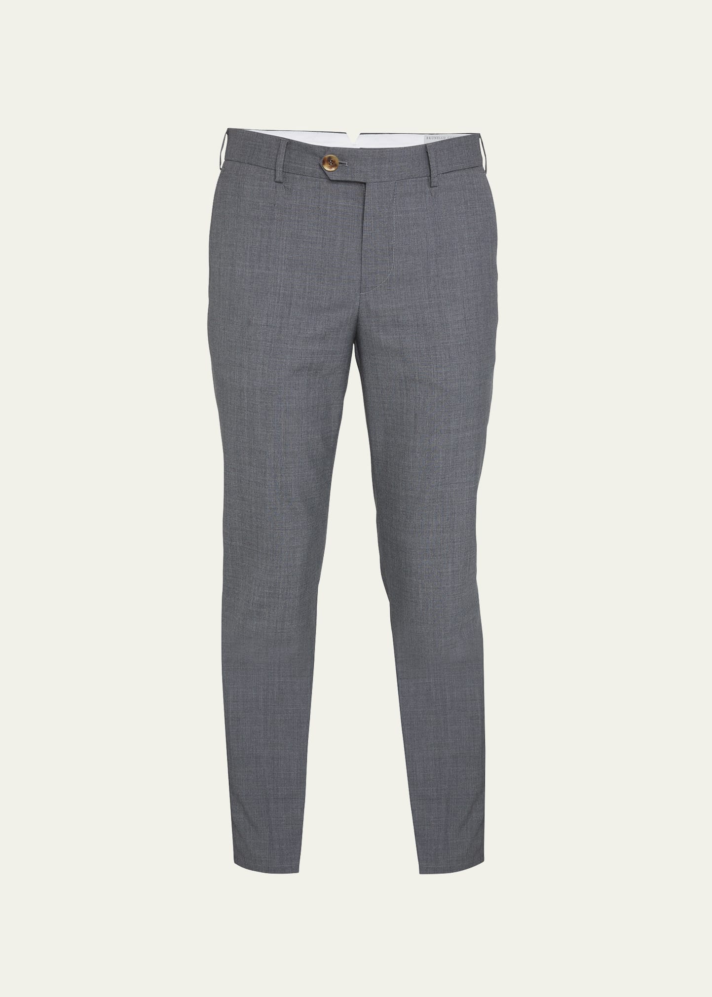 Brunello Cucinelli Men's Wool Italian Fit Trousers In Dark Grey