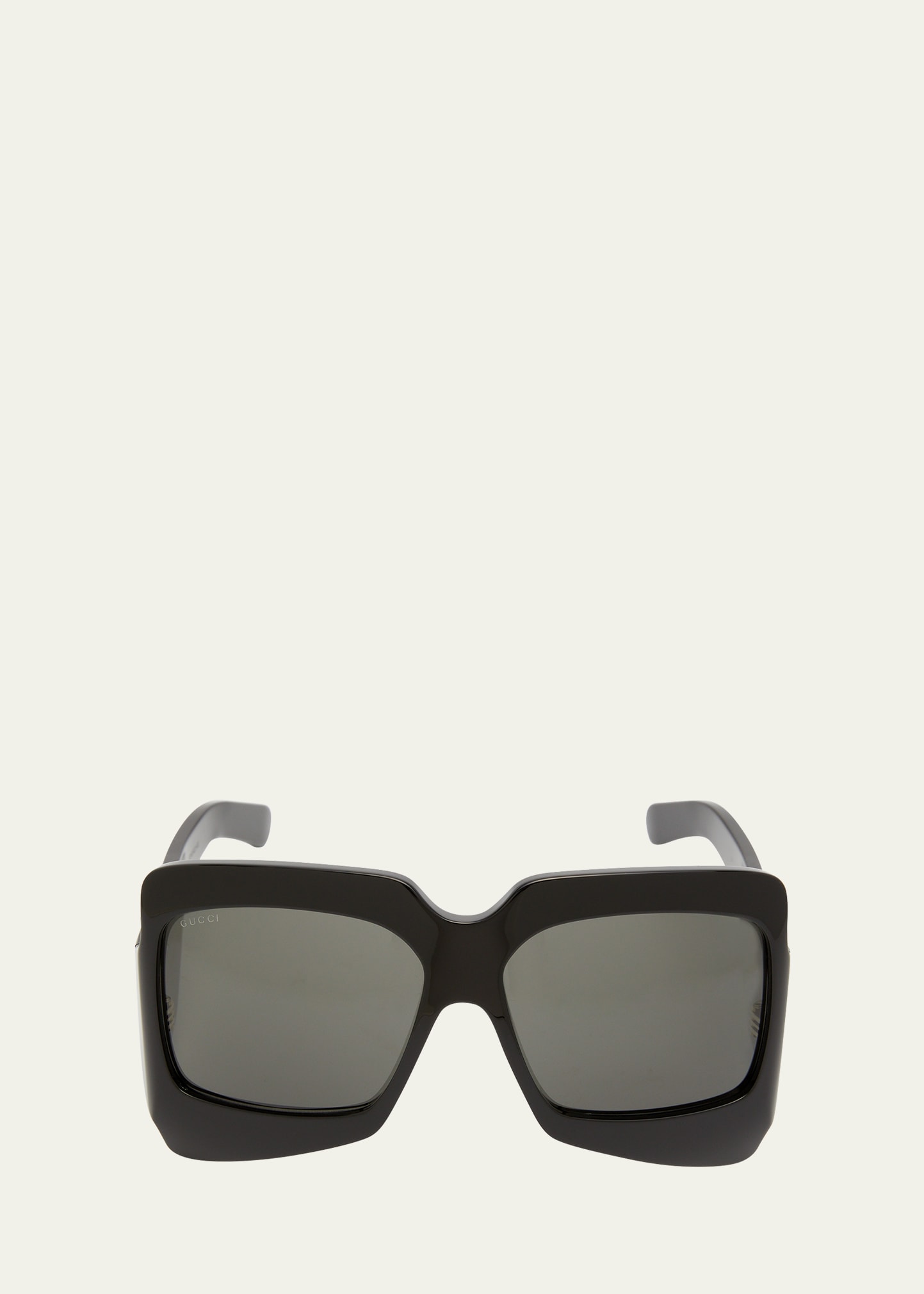 Shop Gucci Logo Square Acetate Sunglasses In Black