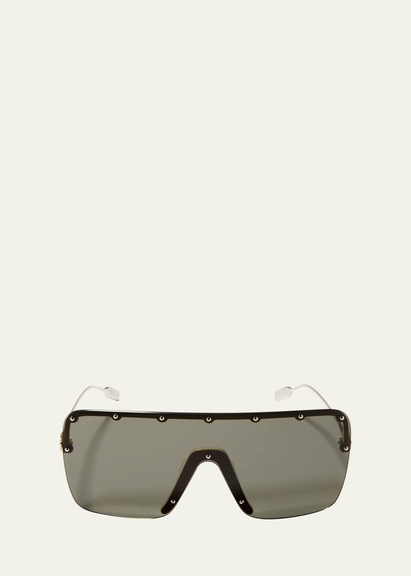 Gucci Men's Gg-logo Metal Shield Sunglasses In Black