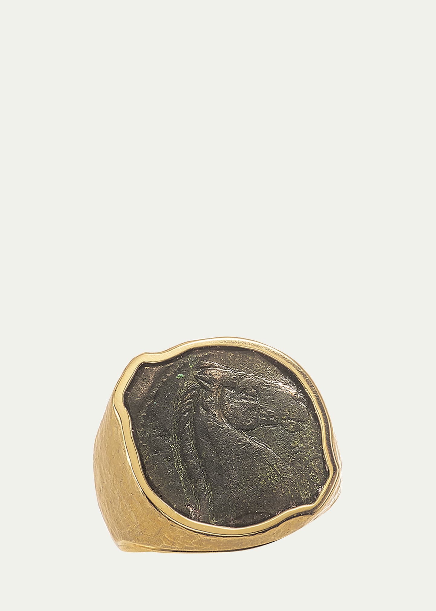 Jorge Adeler Men's 18K Yellow Gold Ancient Tanit Coin Ring