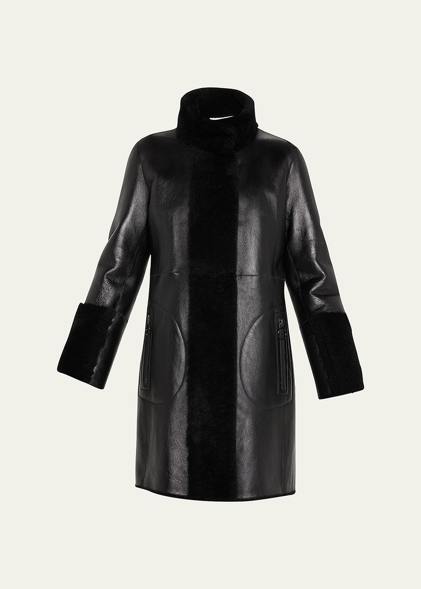 AKRIS PUNTO REVERSIBLE LAMB SHEARLING COAT